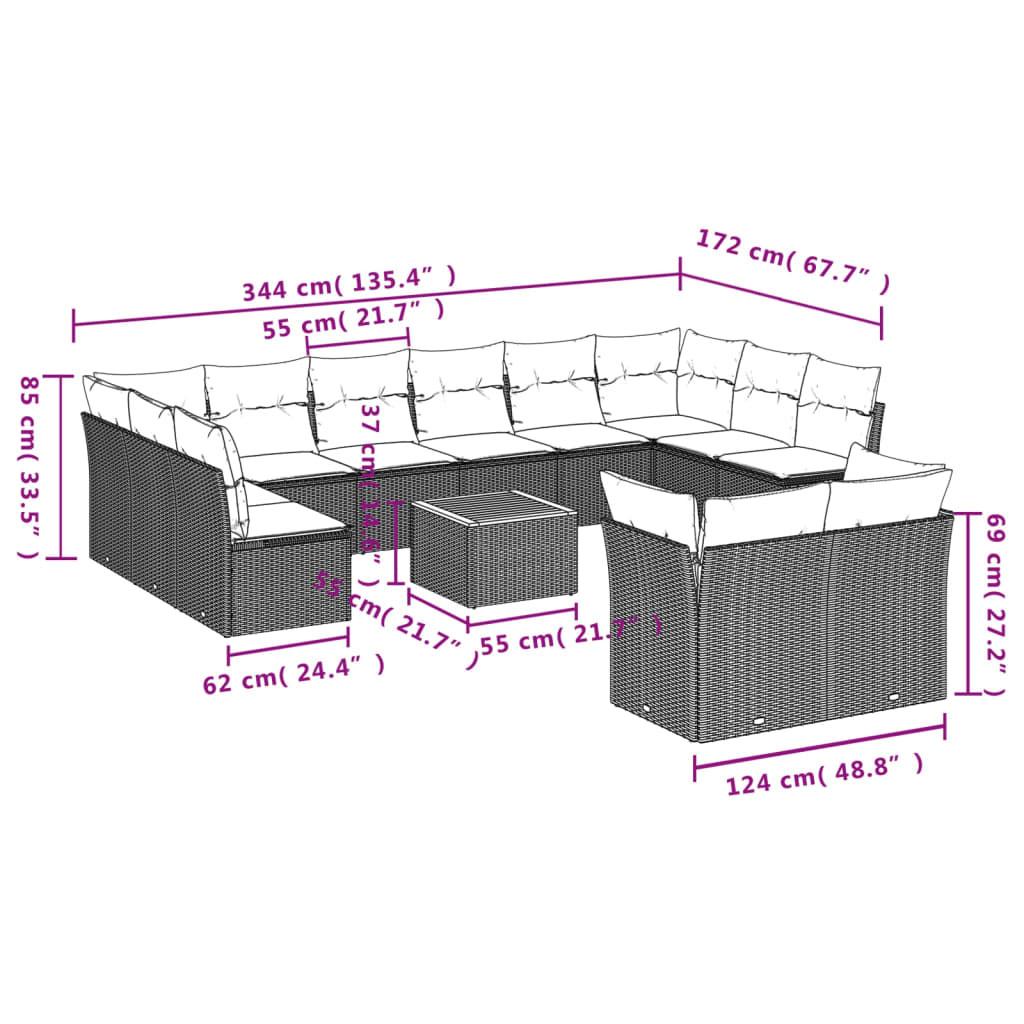 VidaXL Garten sofagarnitur poly-rattan