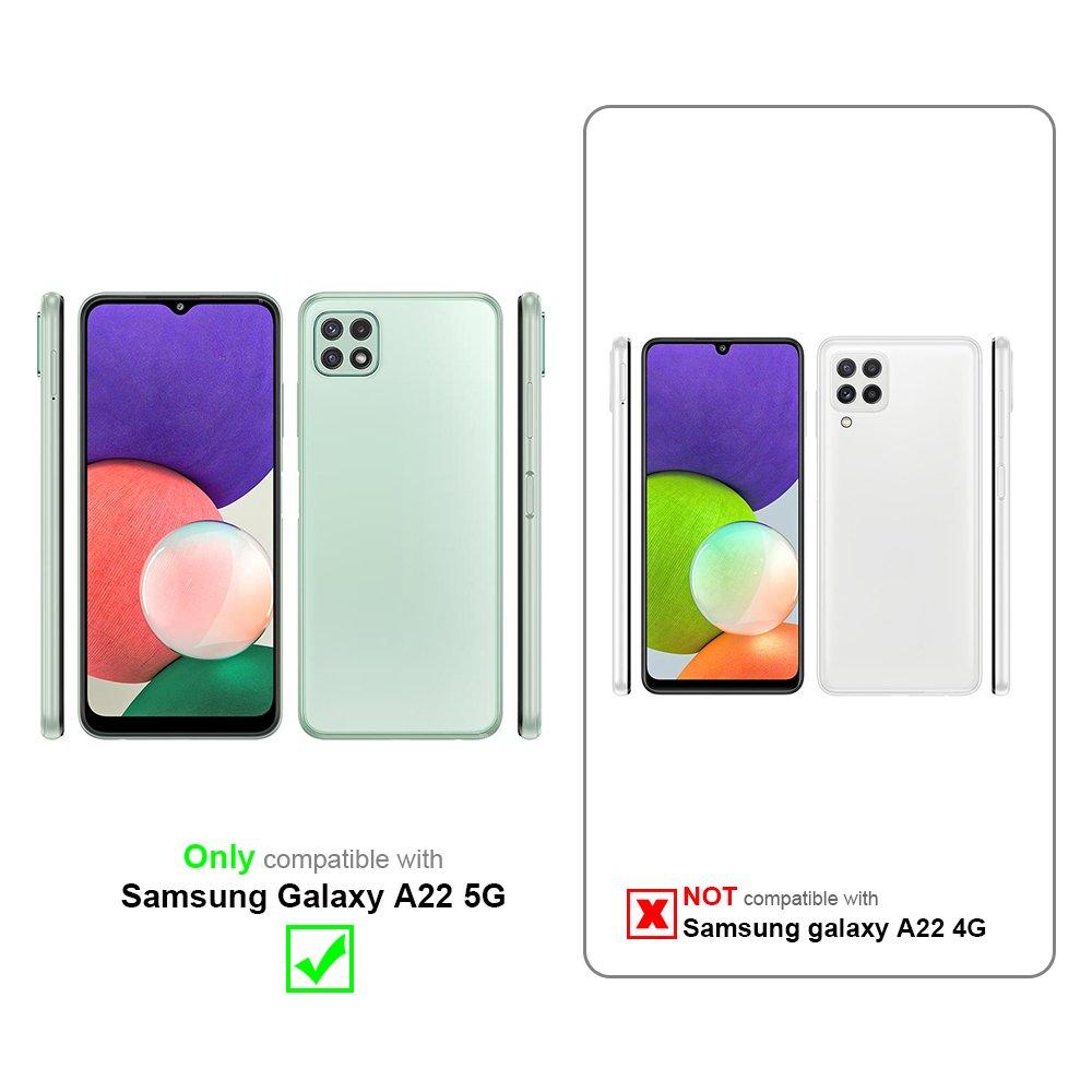Cadorabo Hülle für Samsung Galaxy A22 5G Blumen Design Magnetverschluss