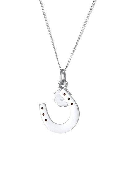 Elli Halskette Hufeisen Kleeblatt Kristall