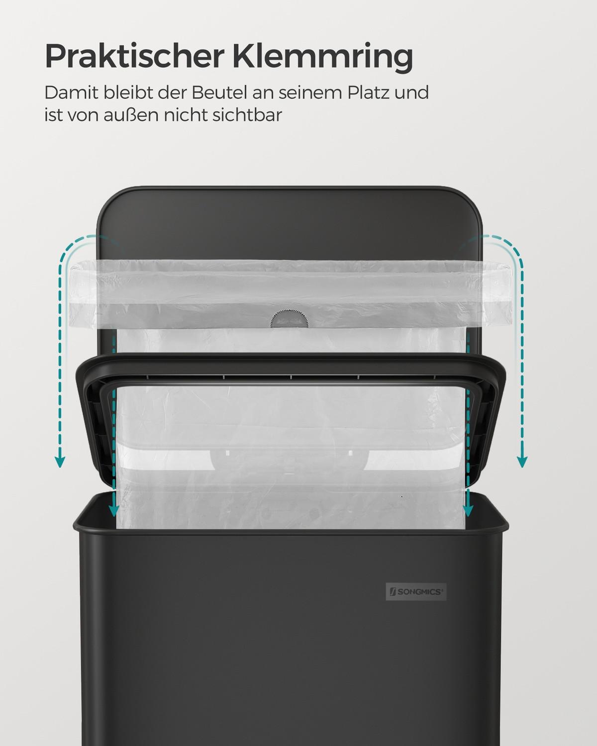 Pricenet 40-Liter-Küchenabfalleimer aus Stahl mit Soft-Close-Deckel