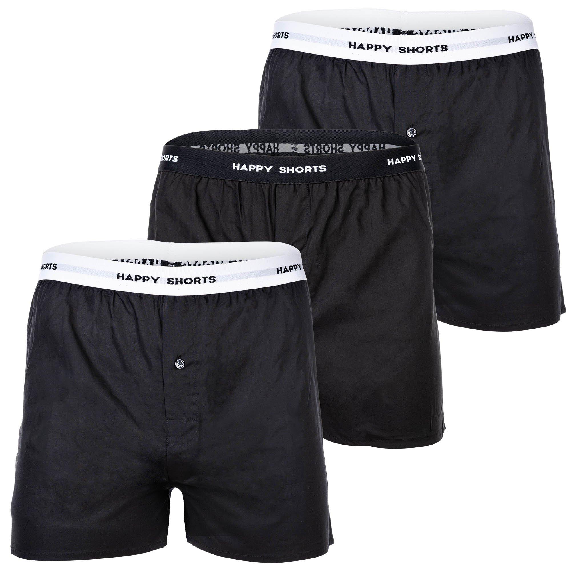 Happy Shorts Web-Boxershorts 3er Pack Bequem sitzend