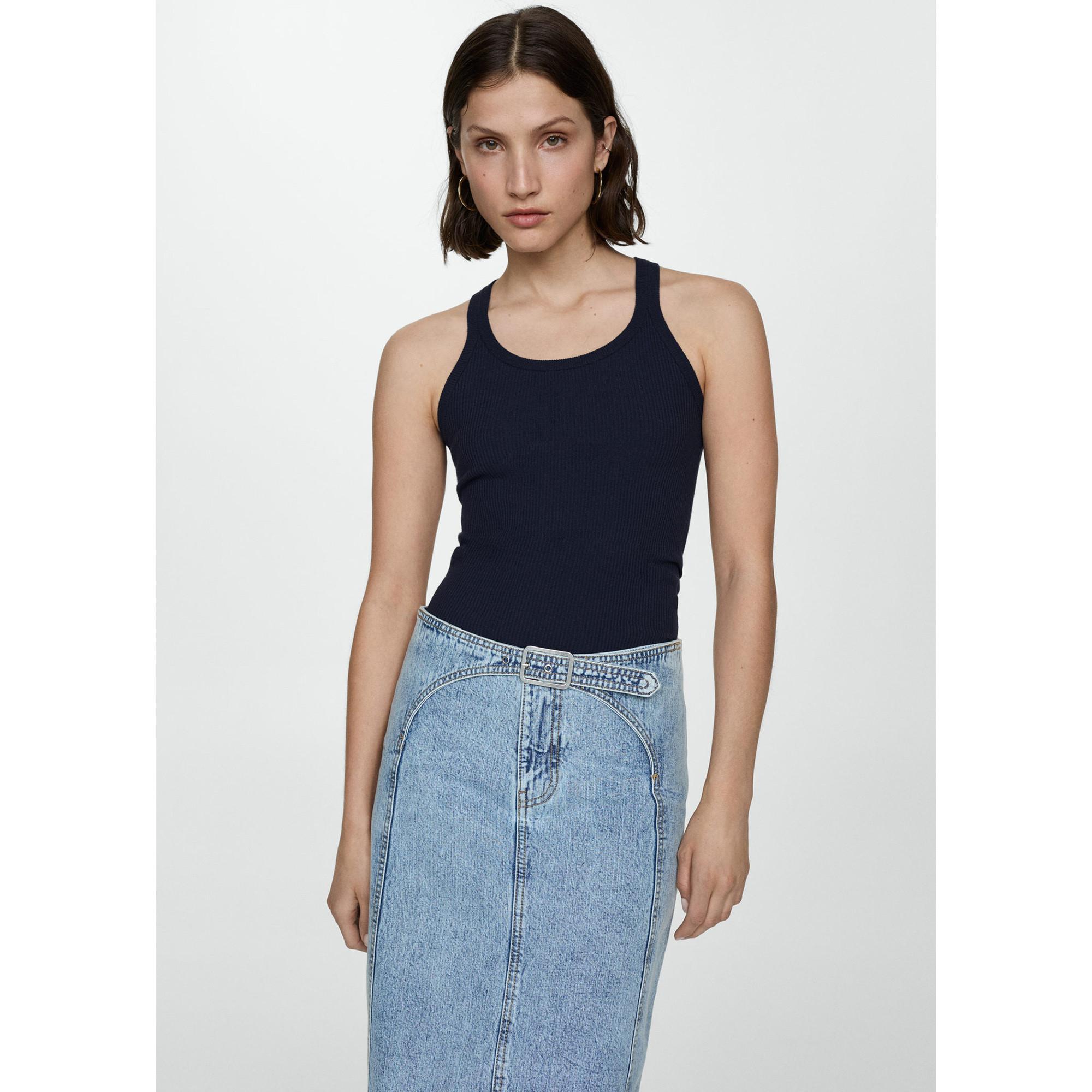 MANGO RIRI Feinstrick Spaghettiträger Top