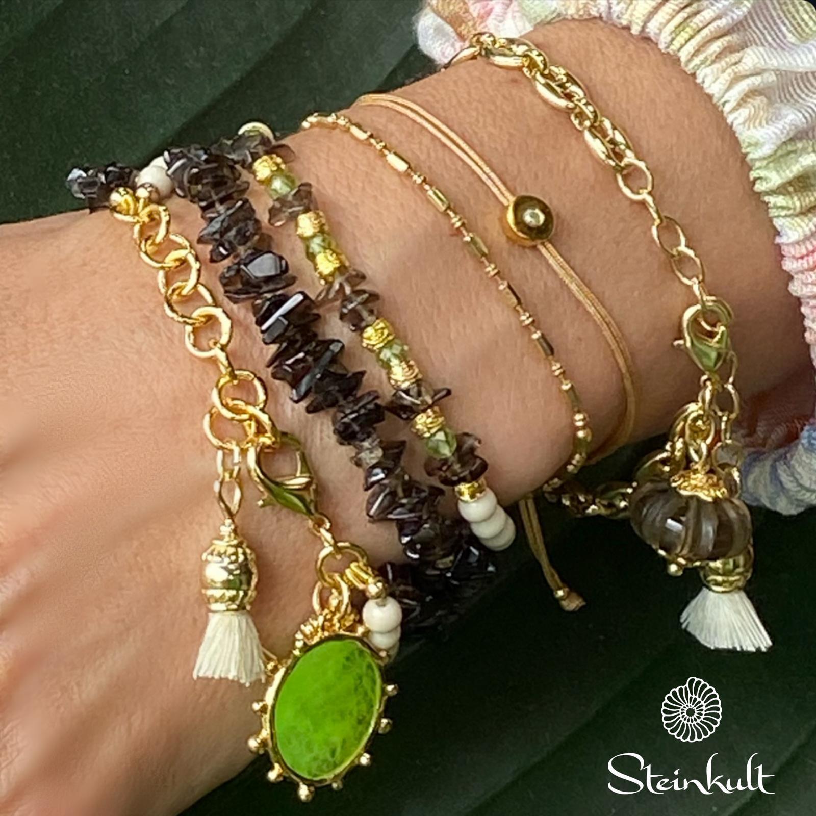 Steinkult Armband mit Diamant in silbervergoldeter Fassung