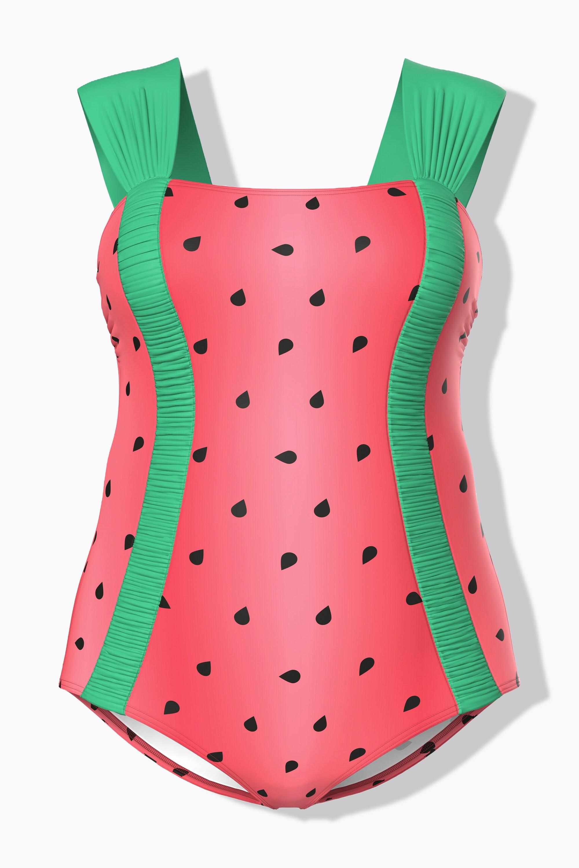 Ulla Popken Badeanzug, Melone, Softcups, breite Träger