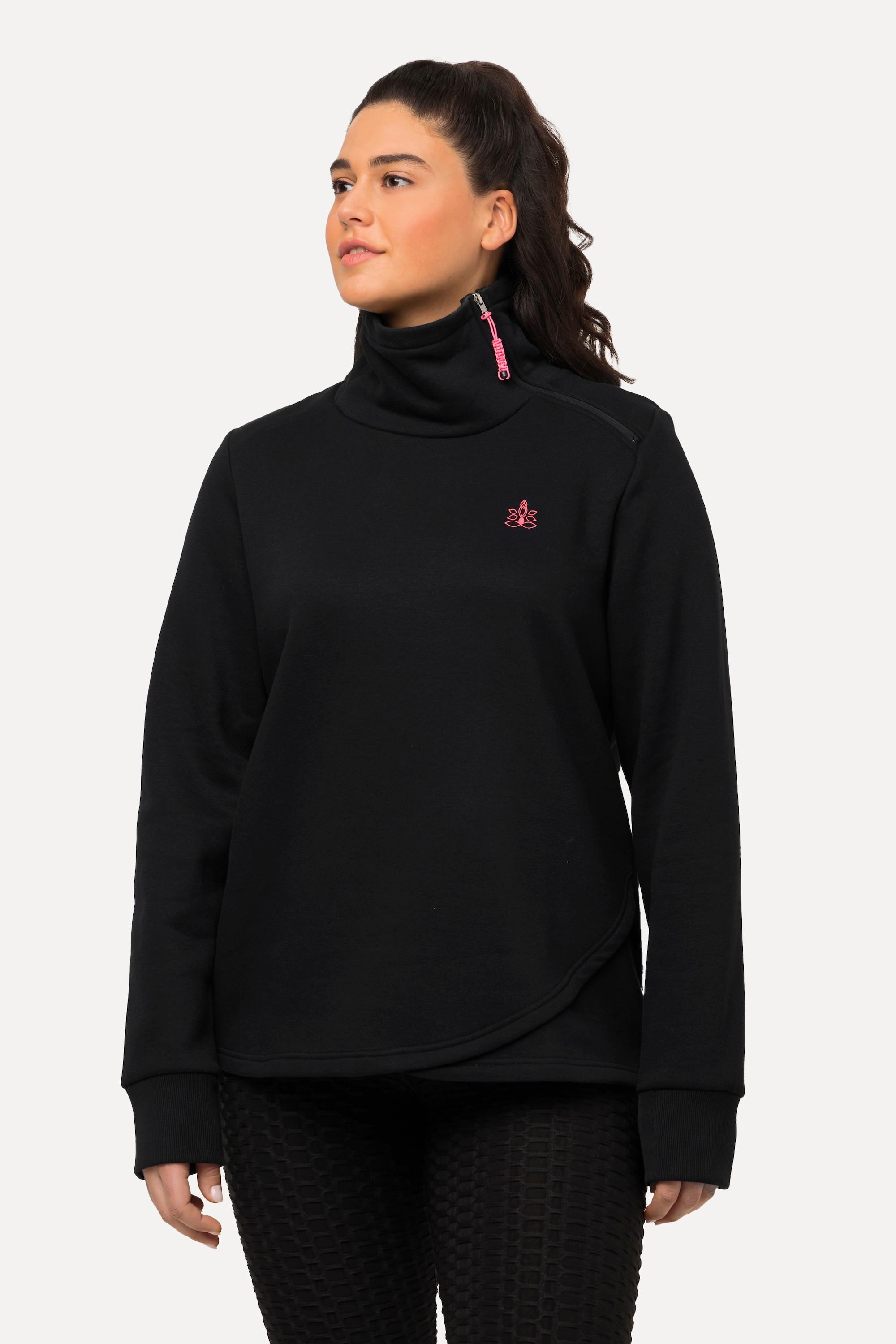 Ulla Popken Sweatshirt, Stehkragen, Zipper, Mandala, Langarm