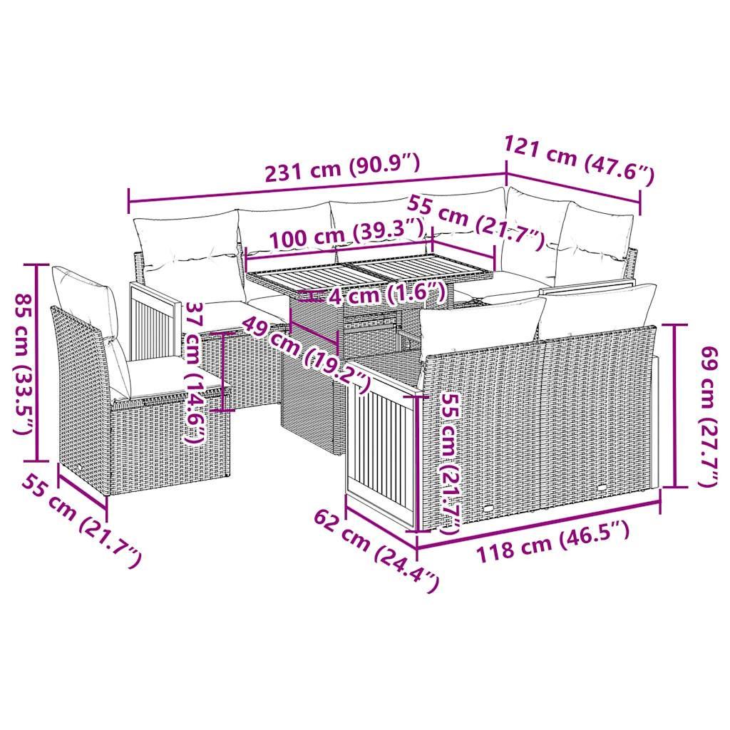 VidaXL Gartensofa set poly-rattan