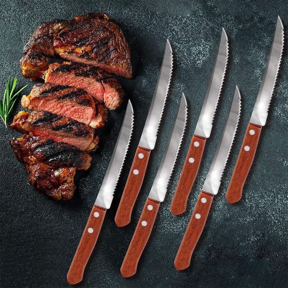 Orion Komplettes Set mit sechs gezackten Klingen zum Grillen