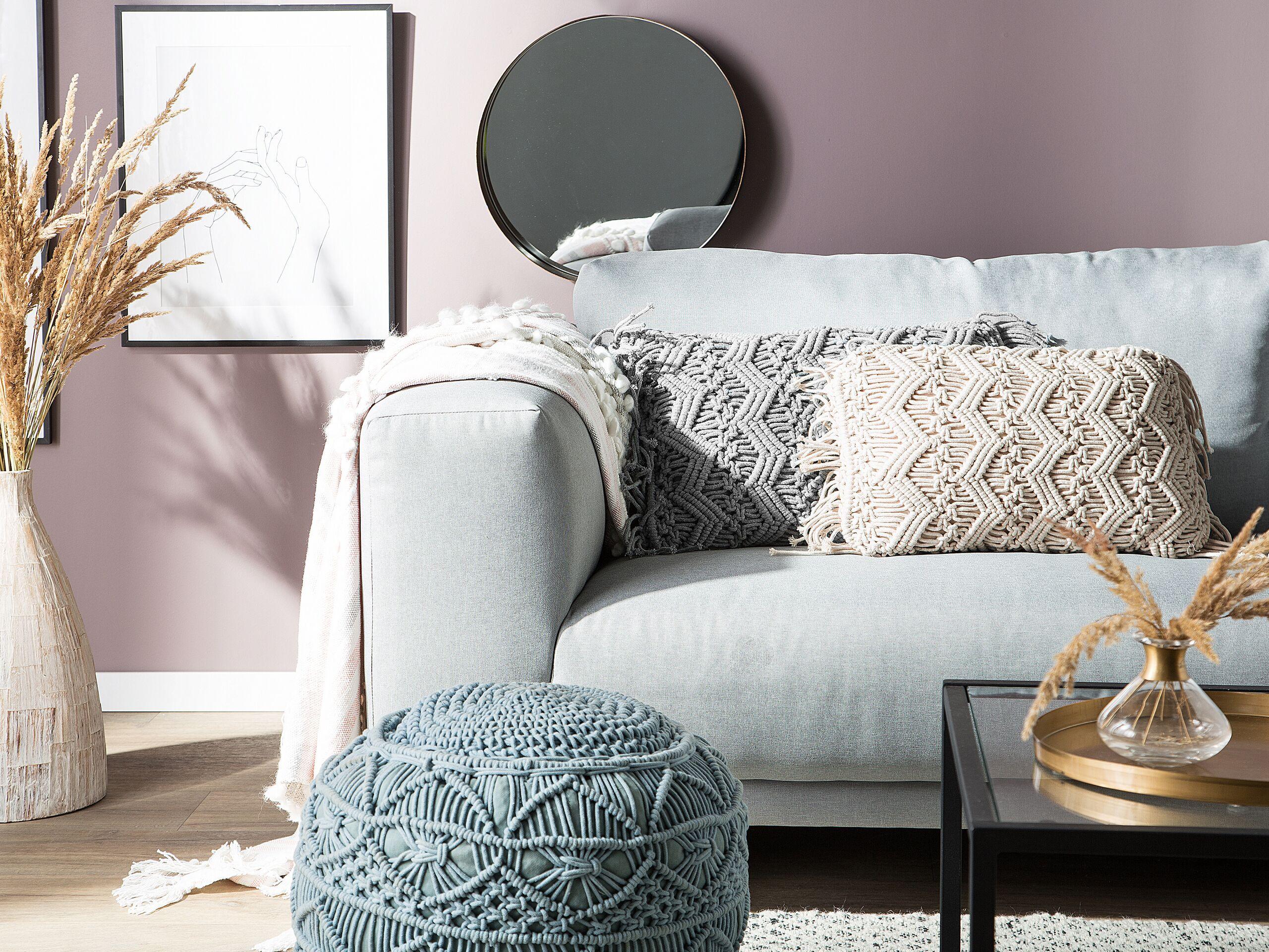 Beliani Dekokissen 2er Set aus Baumwolle Boho KIRIKKALE