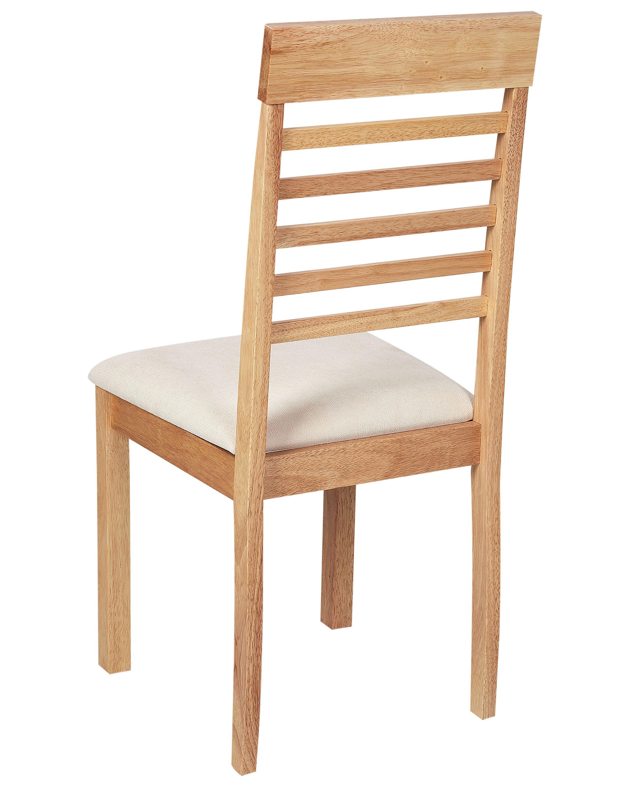 Beliani Esszimmerstuhl 2er Set aus Gummibaumholz Klassisch ORTLEY