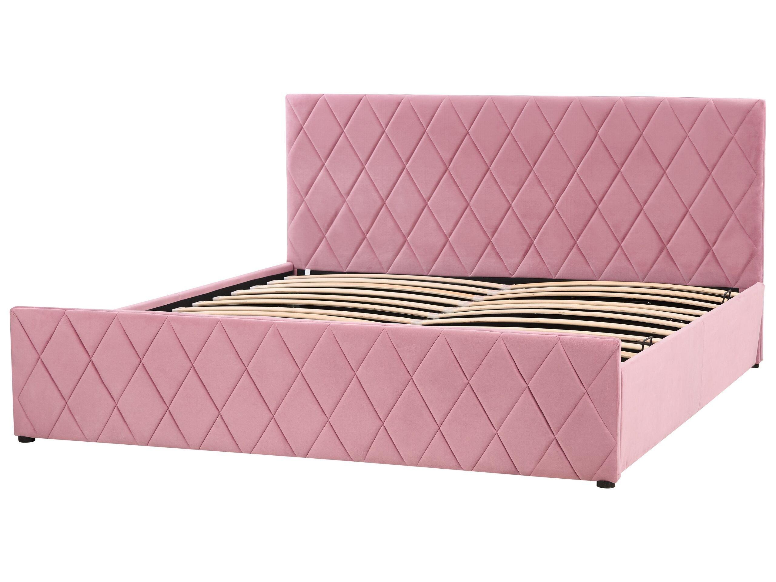 Beliani Bett mit Lattenrost aus Samtstoff Modern ROCHEFORT