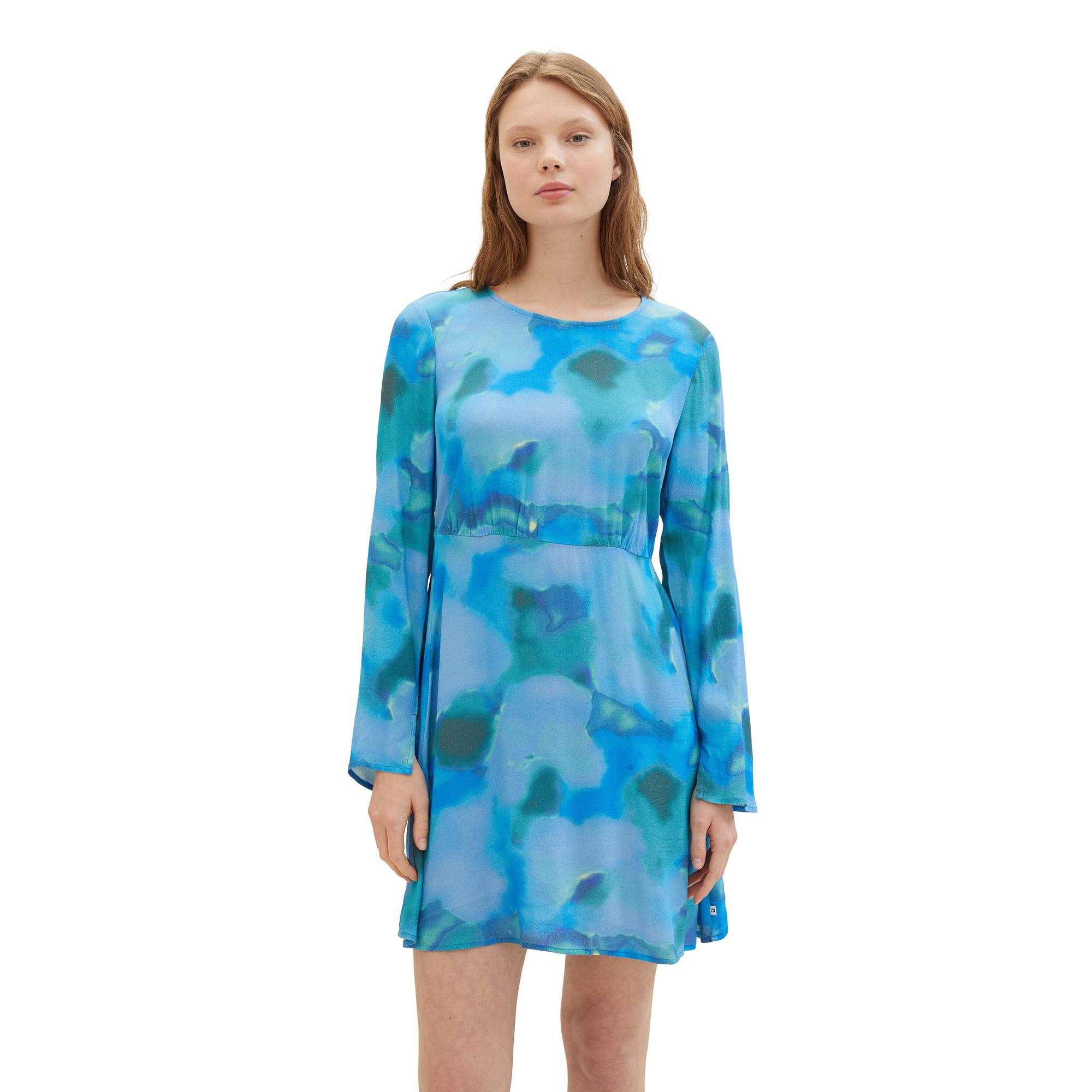 TOM TAILOR Denim Langarm Mini Kleid mit Farbverlauf