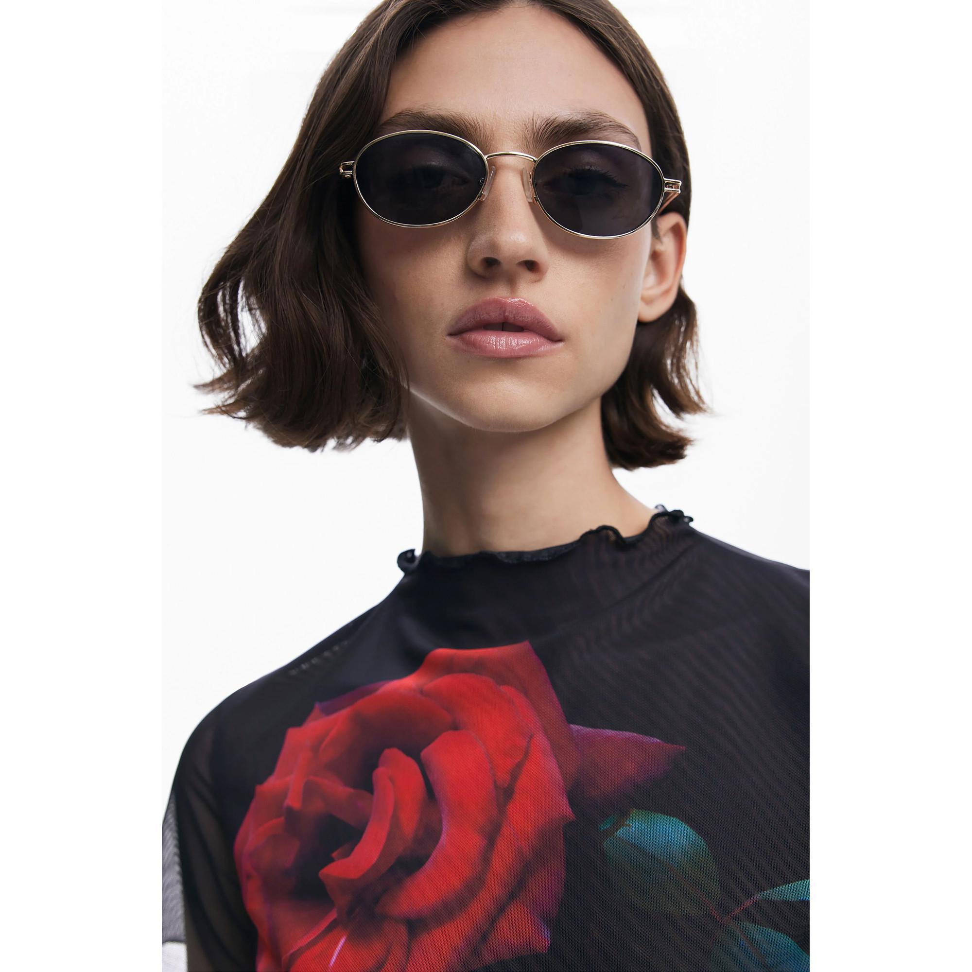 Desigual Rosen Print Kurzarm T-Shirt