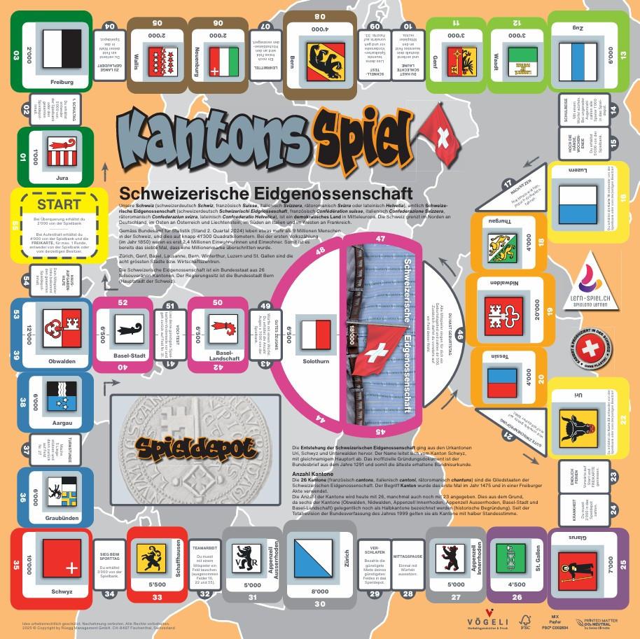 GEWERBE-SPIEL Brettspiel KANTONS-SPIEL Schweiz (Deutsch)