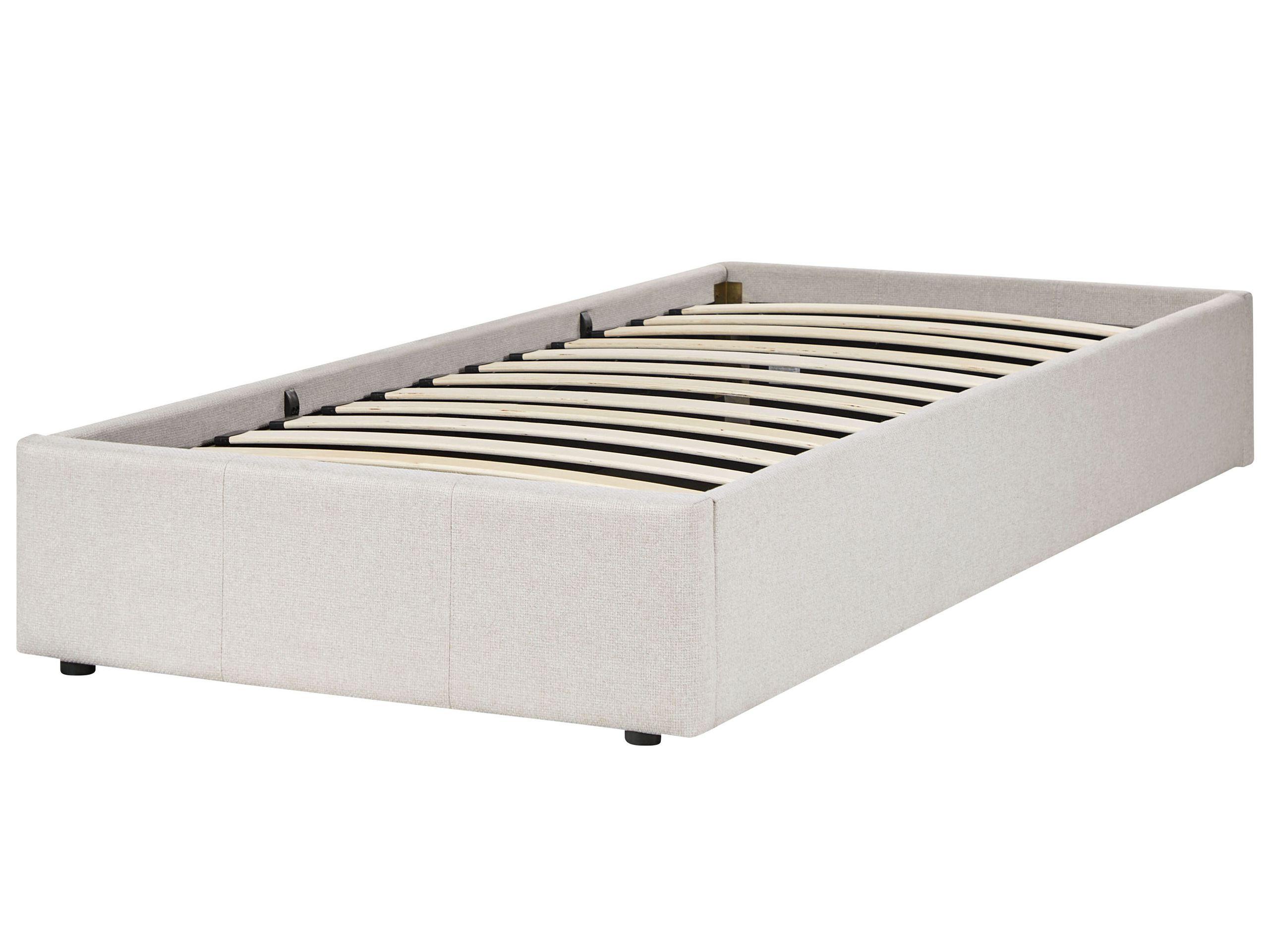 Beliani Bett mit Stauraum ohne Kopfteil aus Polyester Skandinavisch DINAN
