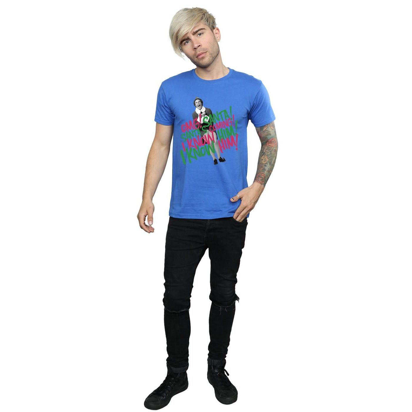 Elf Santa's Coming Bedrucktes T-Shirt