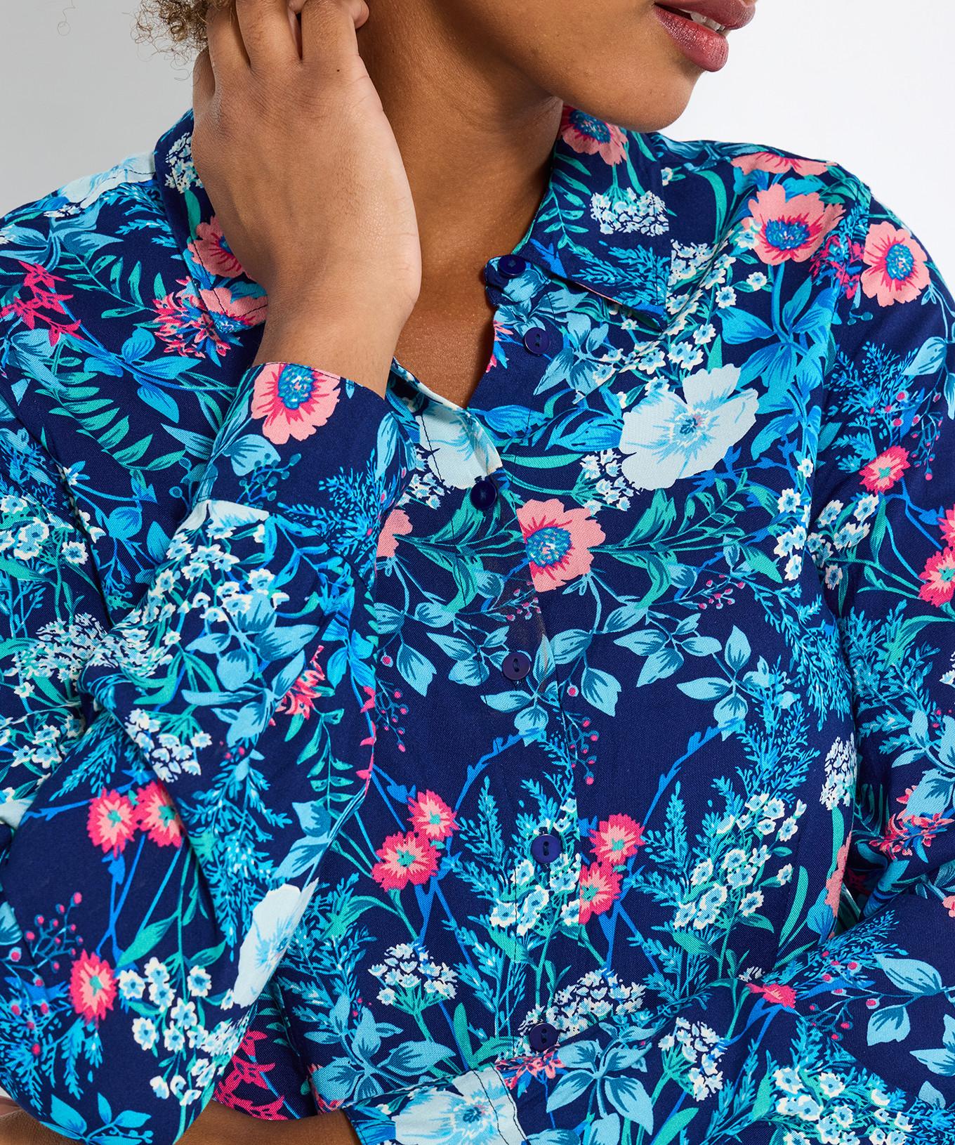 Joe Browns Knitterhemd mit hellem Blumenkragen