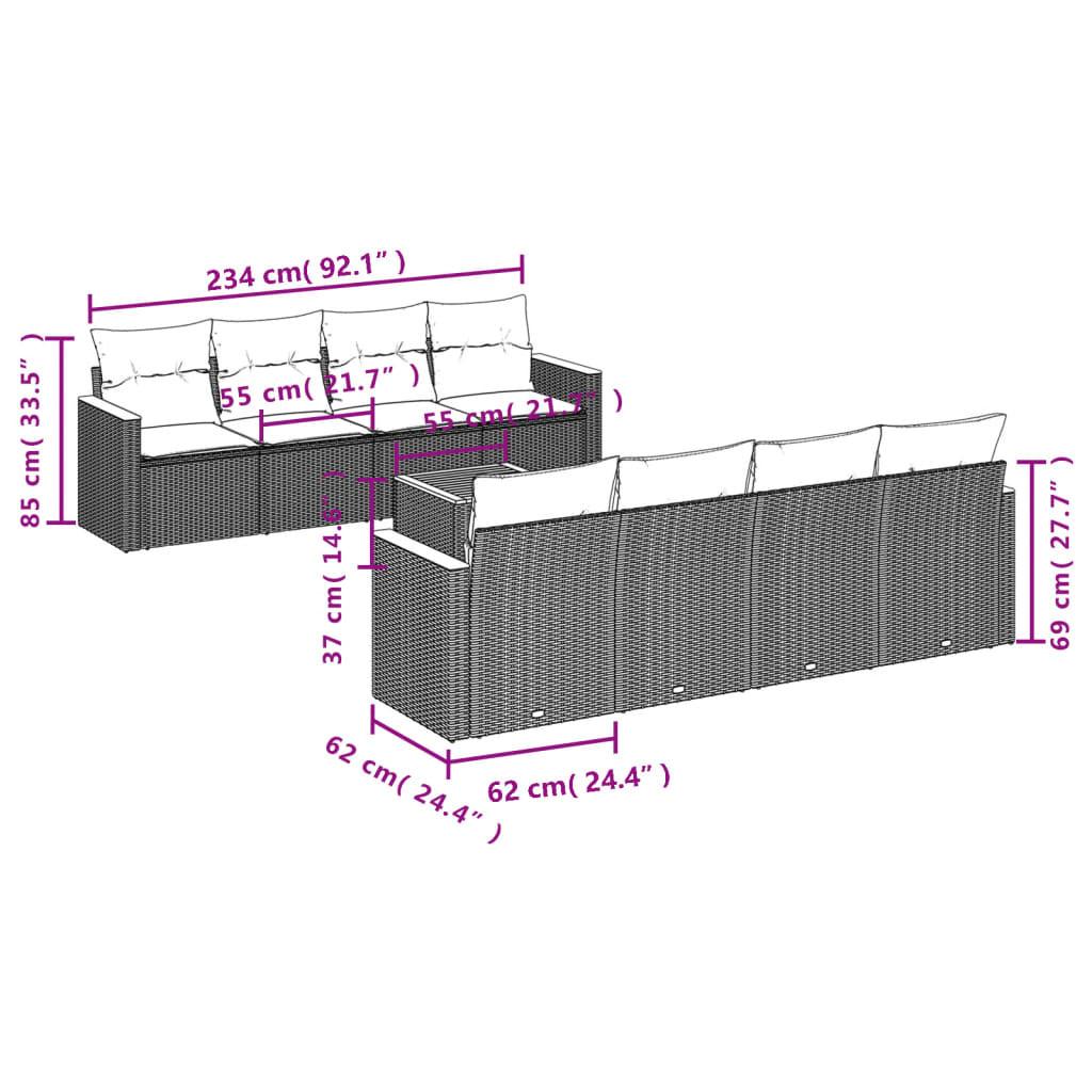 VidaXL Garten sofagarnitur poly-rattan