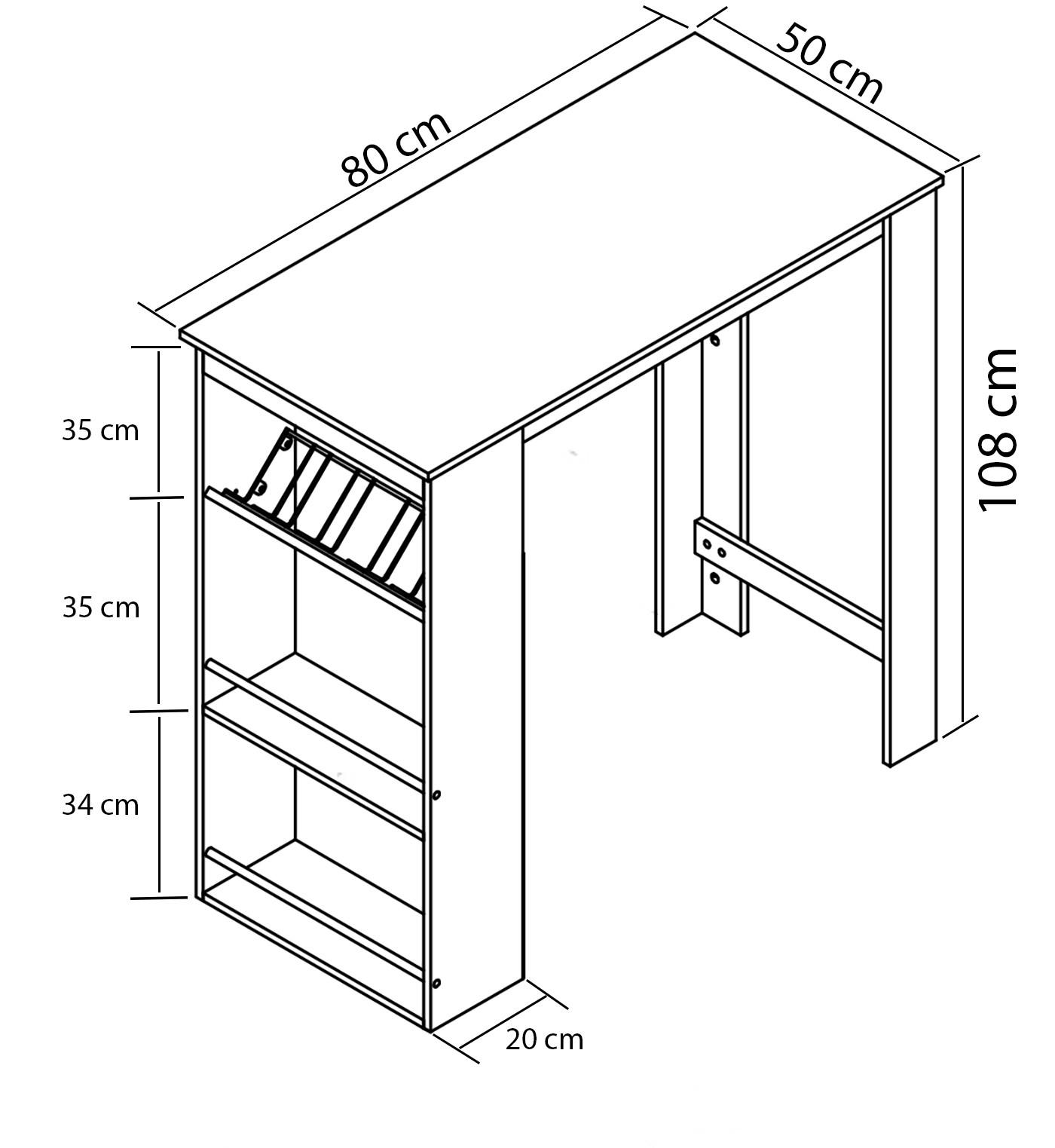 VCM Holz Bartisch Tresen Stehtisch Bistrotisch Bartresen hoher Tisch Oktola