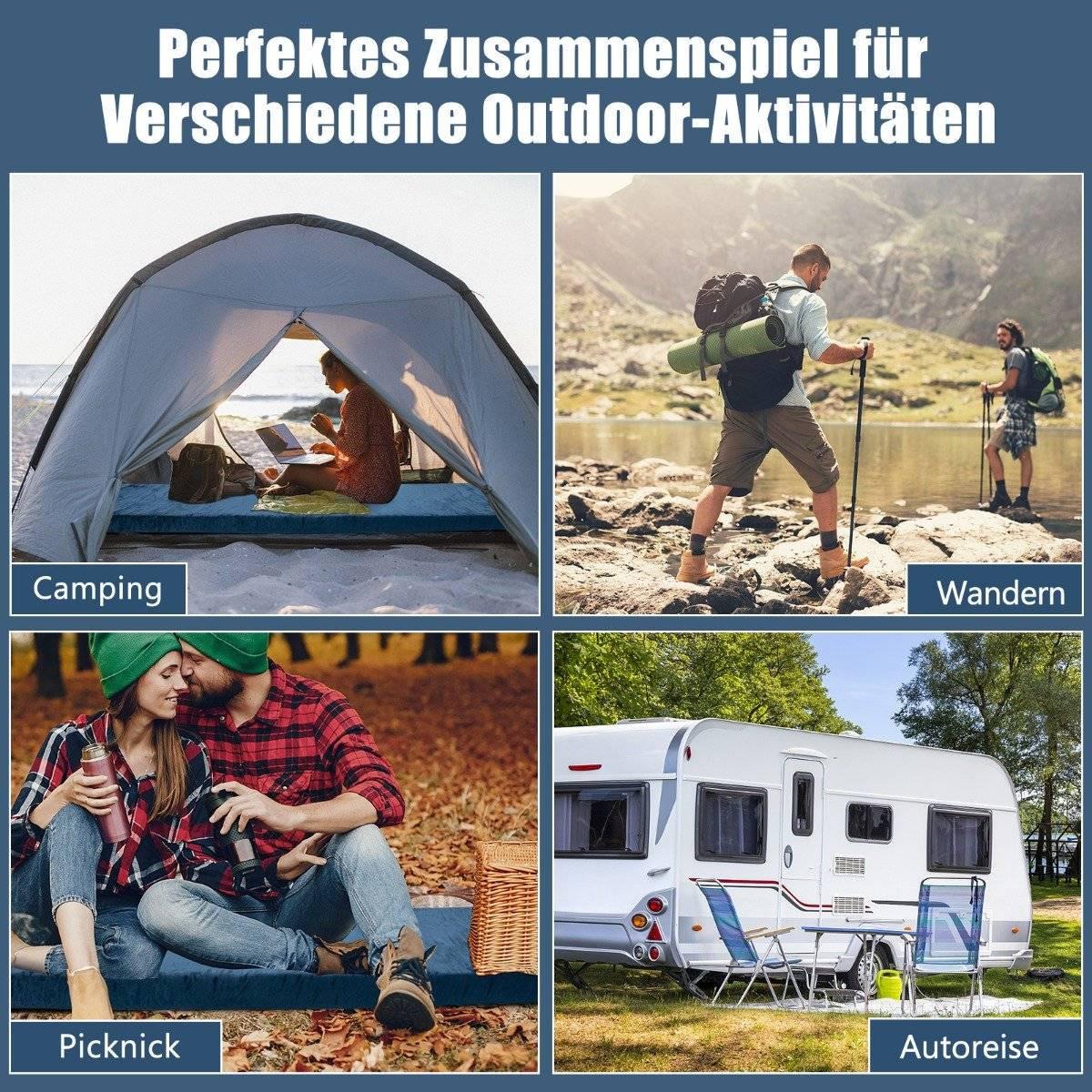 Northix Isomatte Camping Campingmatratze aus Memory-Schaum 183 x 62,5 x 6,5 cm Blau