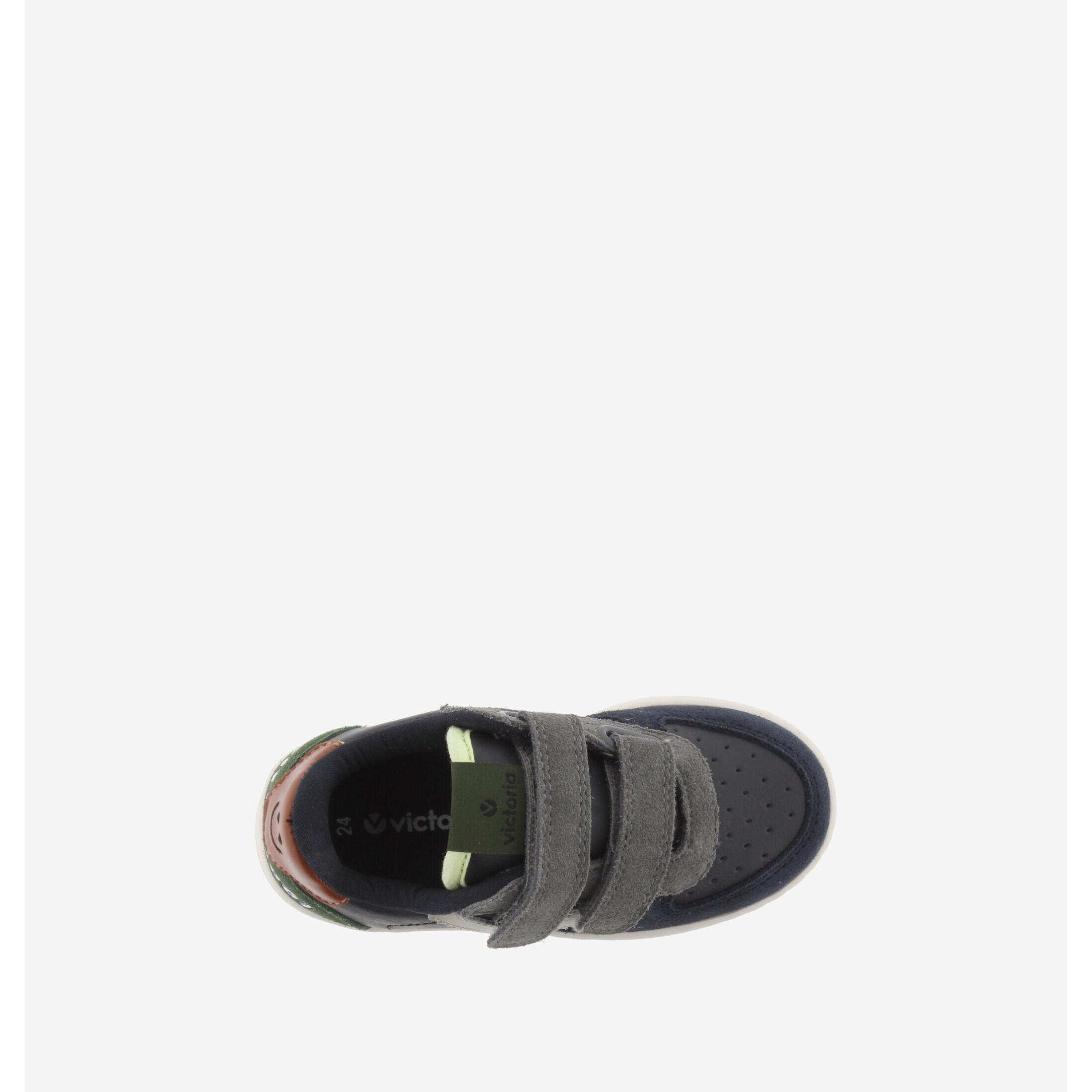 Victoria sneakers mit klettverschluss in lederoptik und spaltleder für kinder tiempo