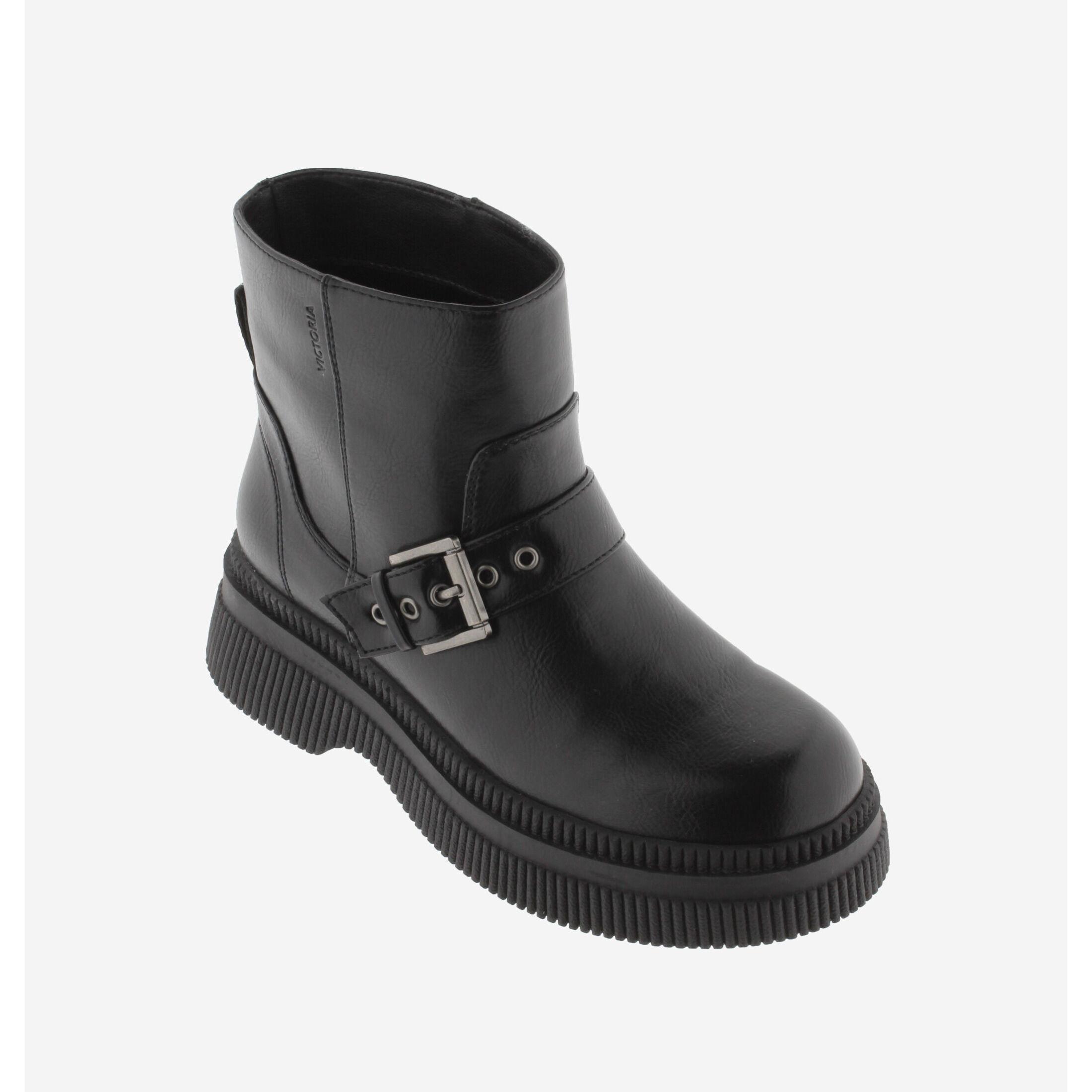 Victoria damen stiefeletten dublin hebilla efecto piel