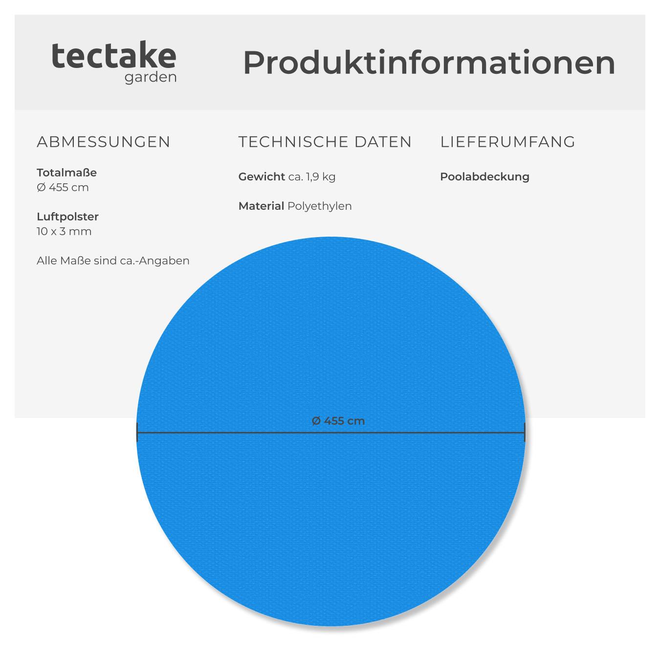 Tectake Poolabdeckung Solarfolie rund