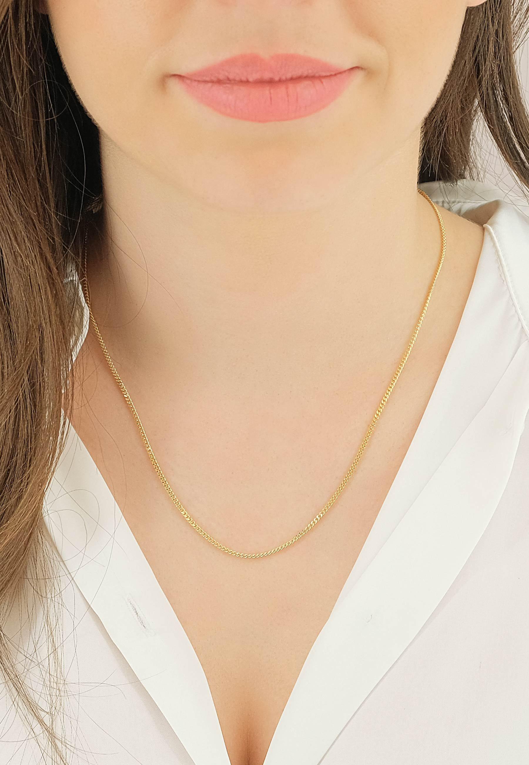 MUAU Schmuck Collier Panzer Gelbgold 585, 1.7mm, 60cm