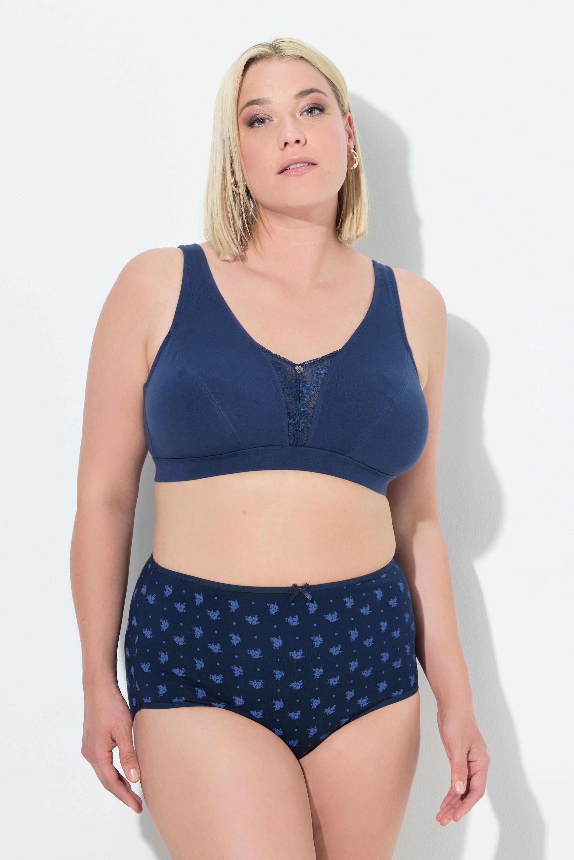 Ulla Popken Bralette, Spitzeneinsatz, ohne Bügel