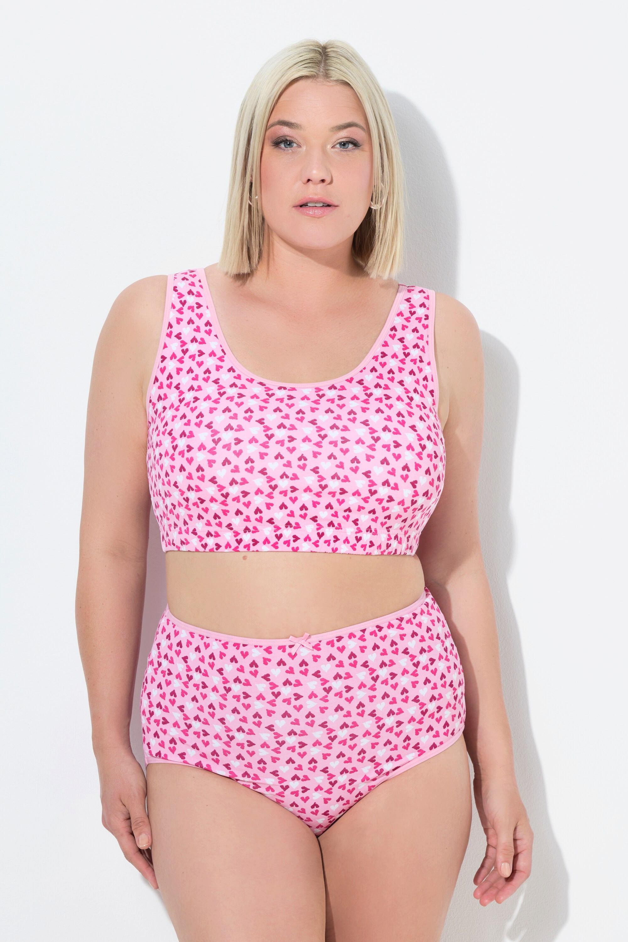 Ulla Popken Bustiers, 2er-Pack, Herzen/uni, Rundhals