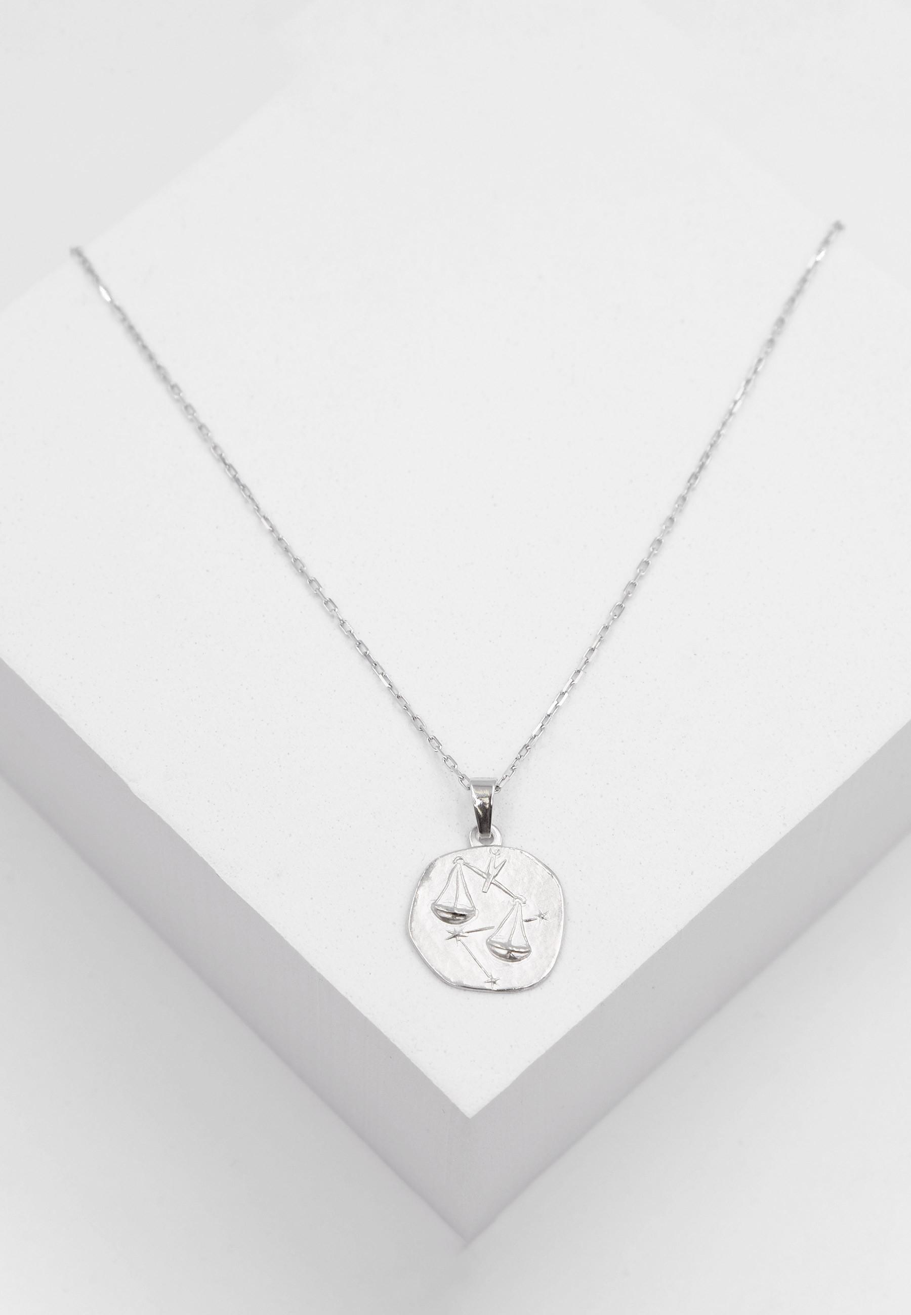 MUAU Schmuck Anhänger Sternzeichen Waage Weissgold 750, 16x22mm
