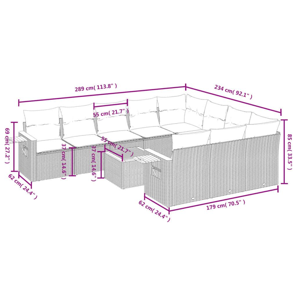 VidaXL Garten sofagarnitur poly-rattan