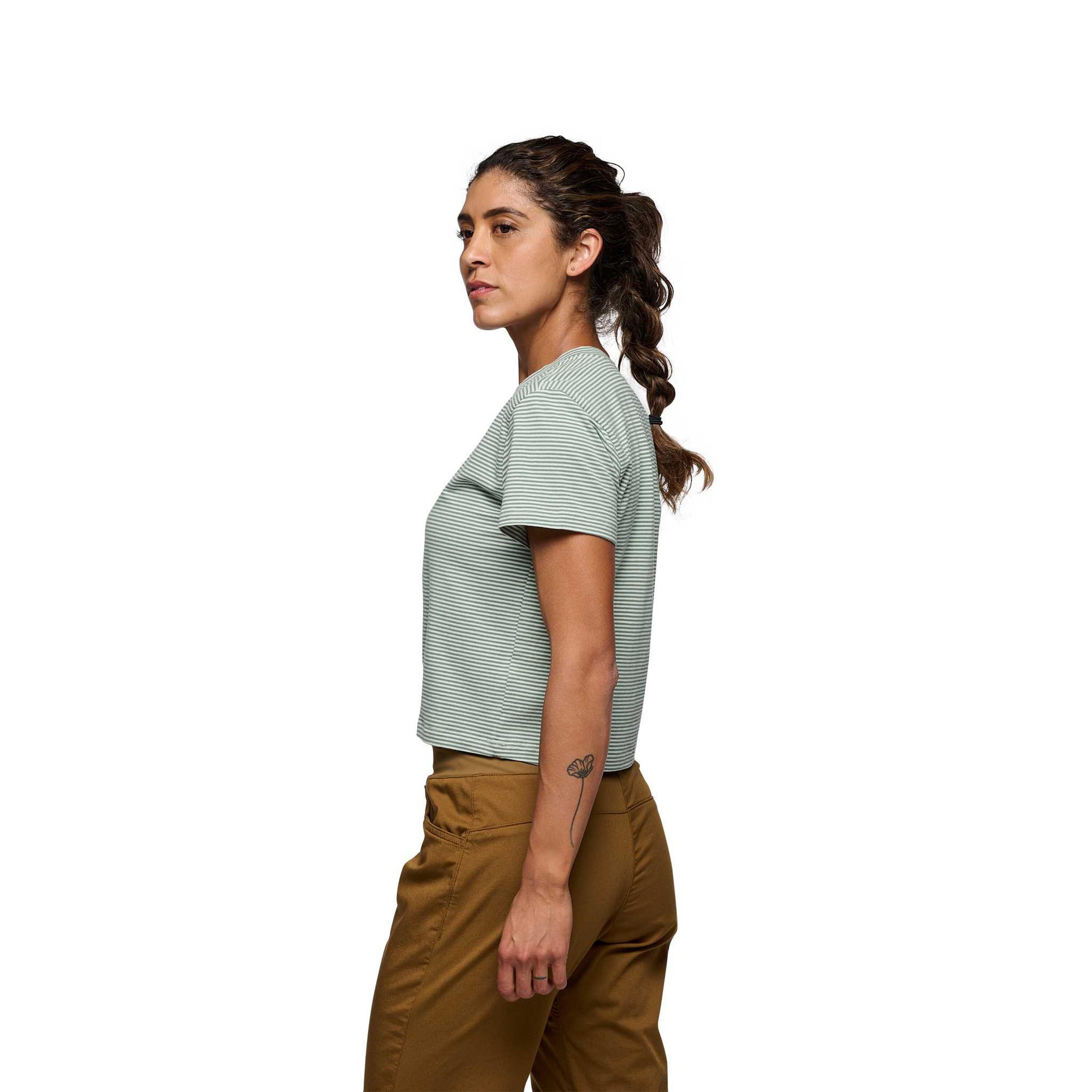 Black Diamond Gestreiftes Back Diamond Crop T-Shirt