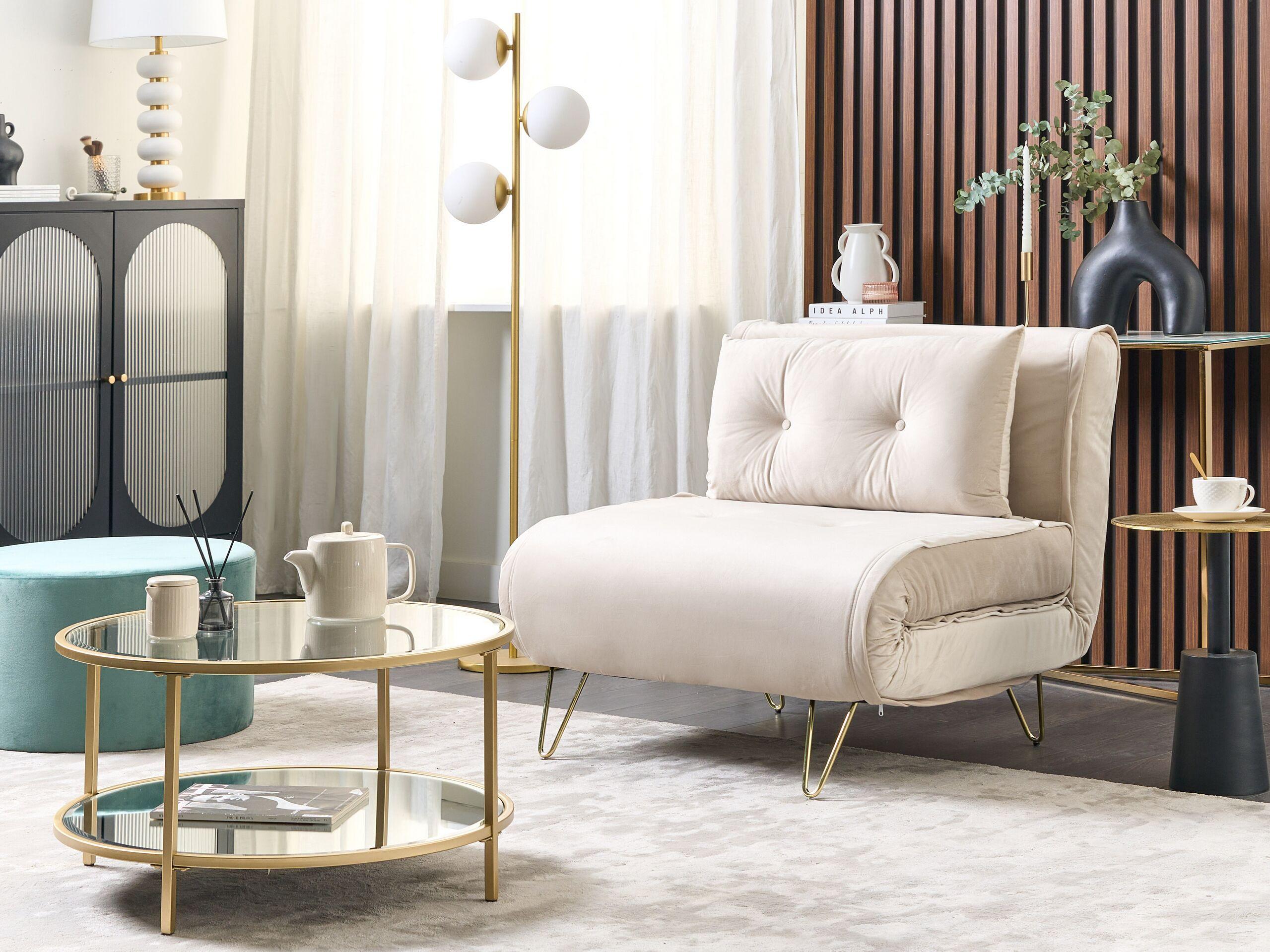 Beliani Schlafsofa aus Samtstoff Glamourös VESTFOLD