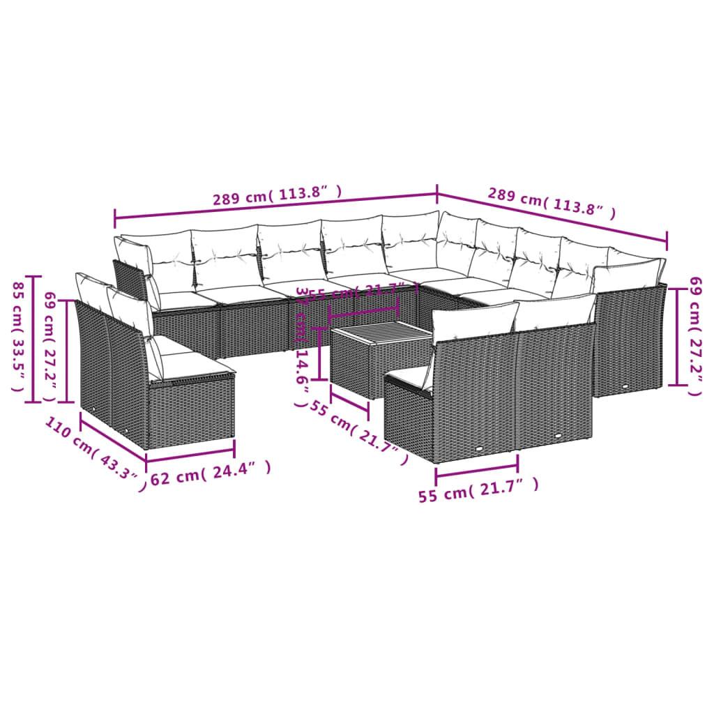 VidaXL Garten sofagarnitur poly-rattan