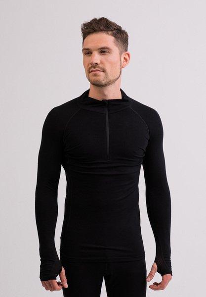 CASH-MERE.CH High Performance Kaschmir Sportwäsche Langarm-Shirt mit Stehkragen und Half-Zip