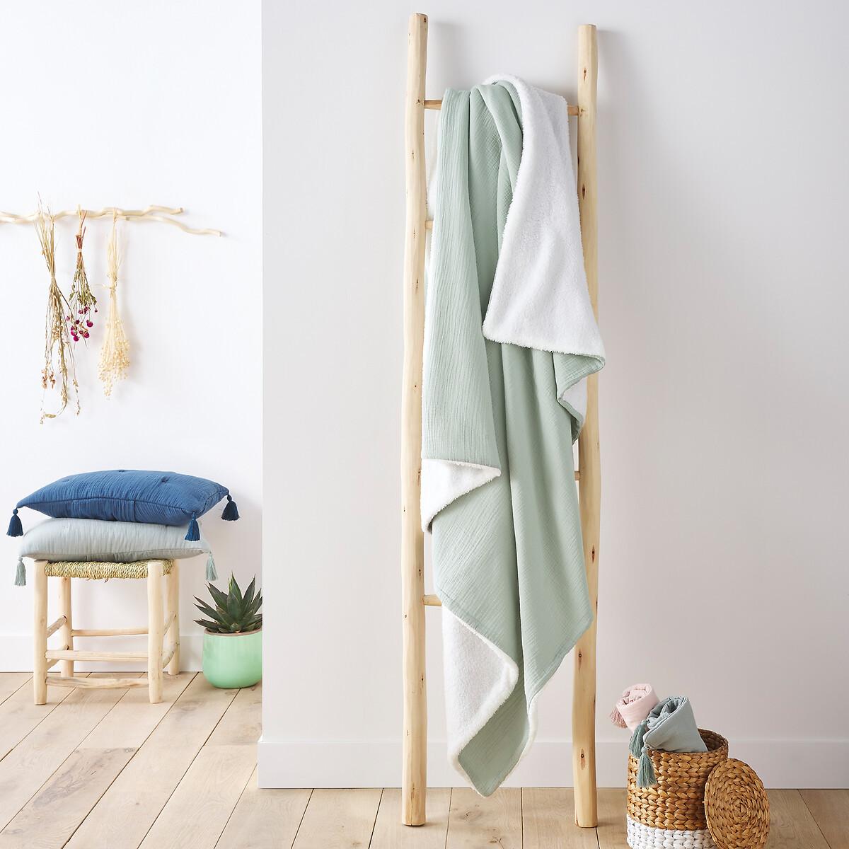 La Redoute Intérieurs Decke Kumla aus Baumwollmusselin & Teddyfleece