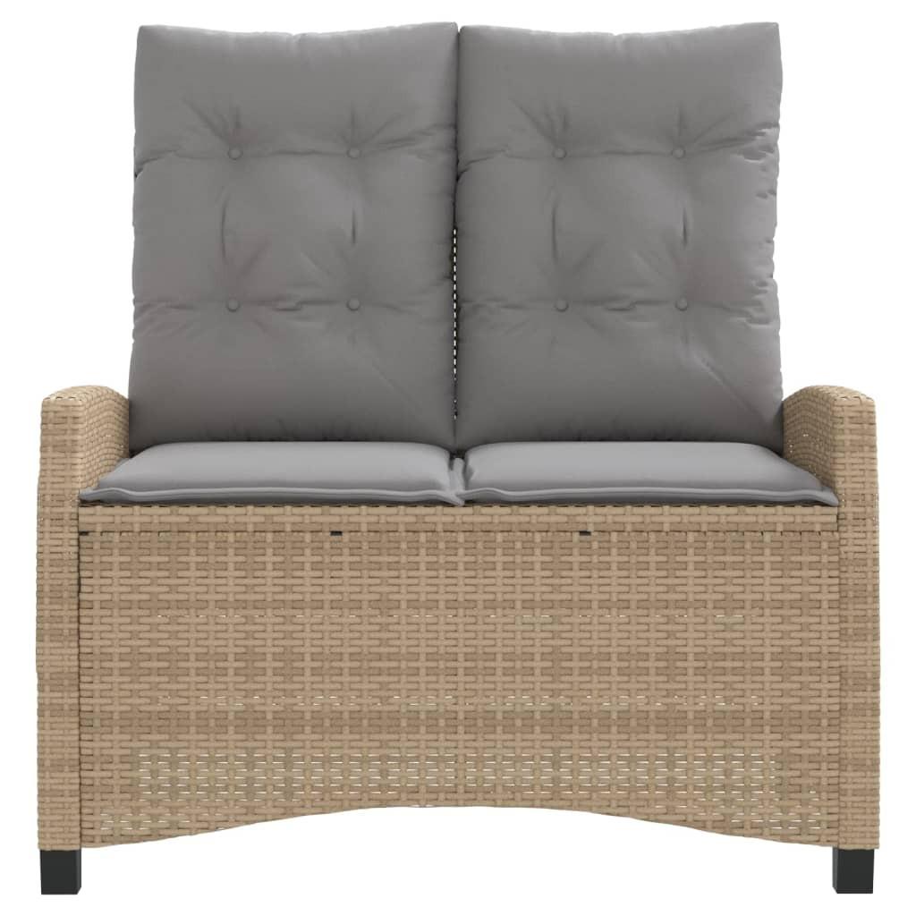 VidaXL Verstellbare gartenbank poly-rattan