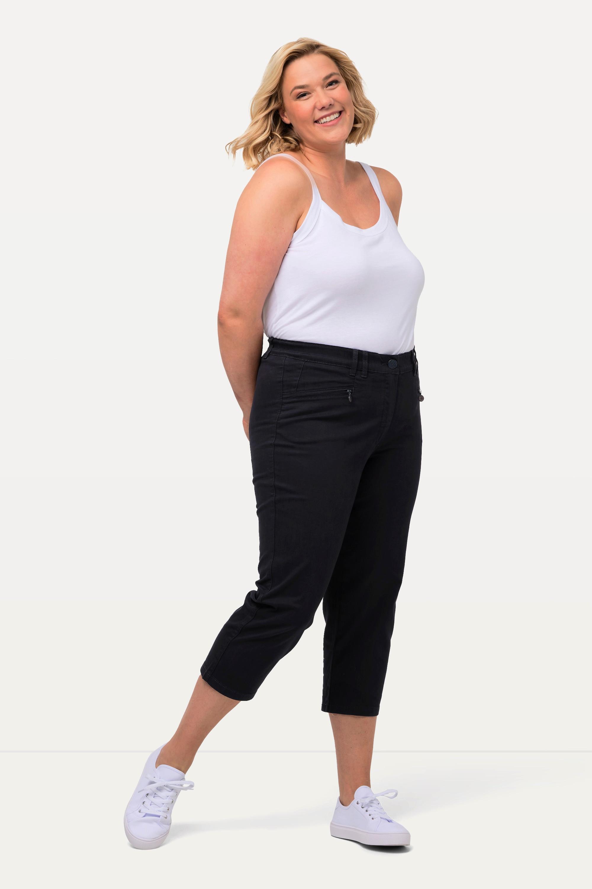 Ulla Popken Hose Mony wadenlang Zipptaschen Stretch