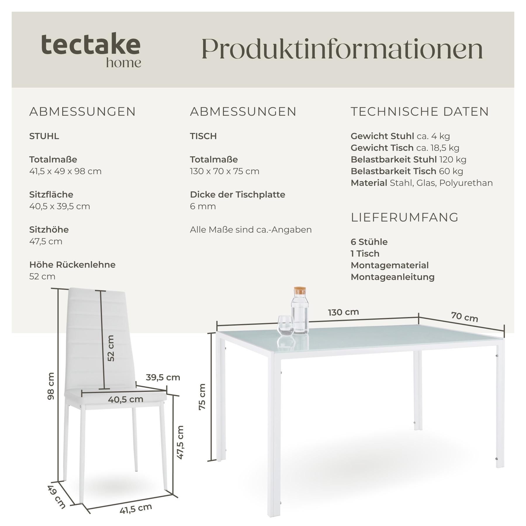 Tectake Essgruppe Brandenburg 6+1