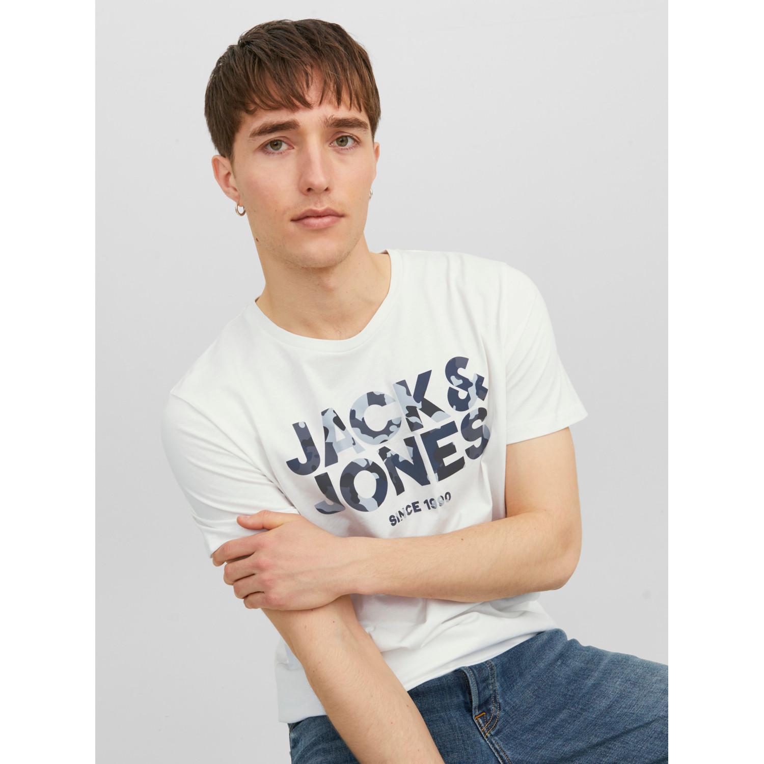 JACK & JONES Rundhals T-Shirt mit Logo-Print