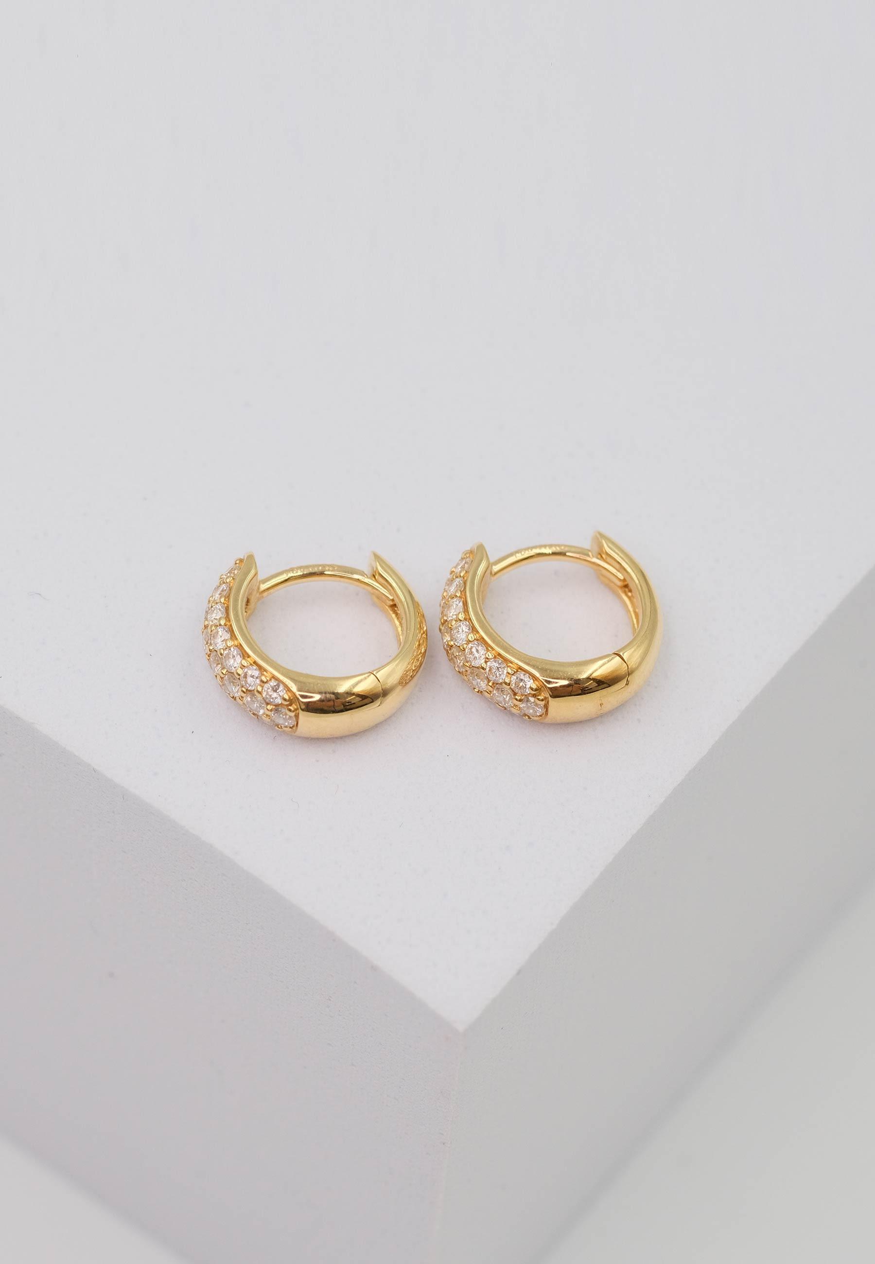 MUAU Schmuck Creolen Gelbgold 750 Brillanten 0.36ct. Scharnier 11mm