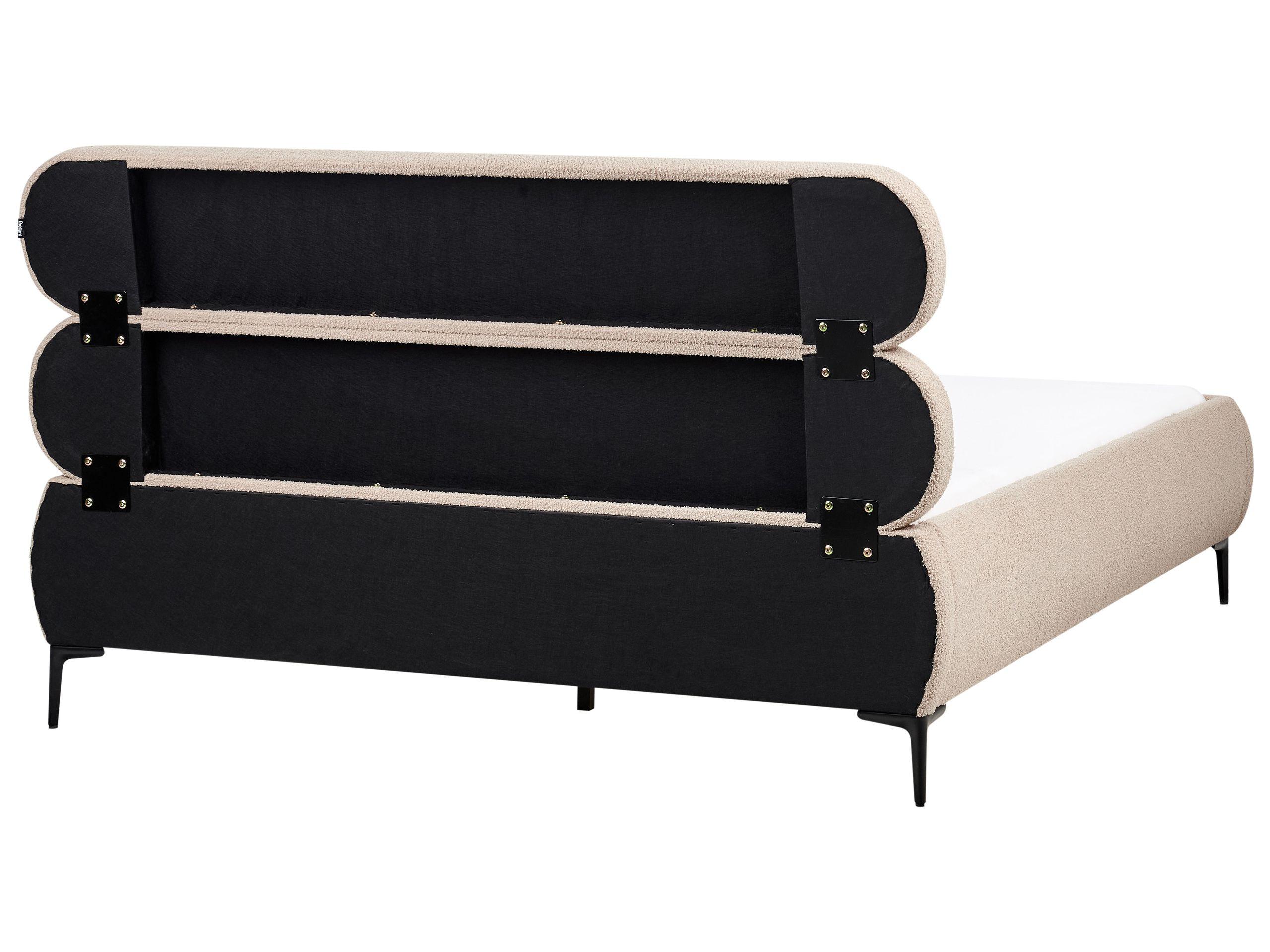 Beliani Bett mit Lattenrost aus Bouclé Minimalistisch LESSAY