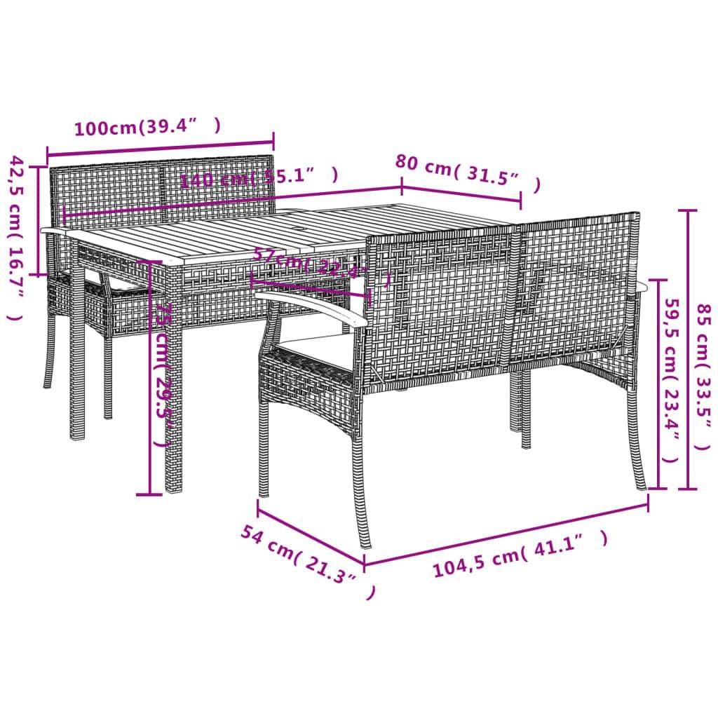 VidaXL Garten essgruppe poly-rattan