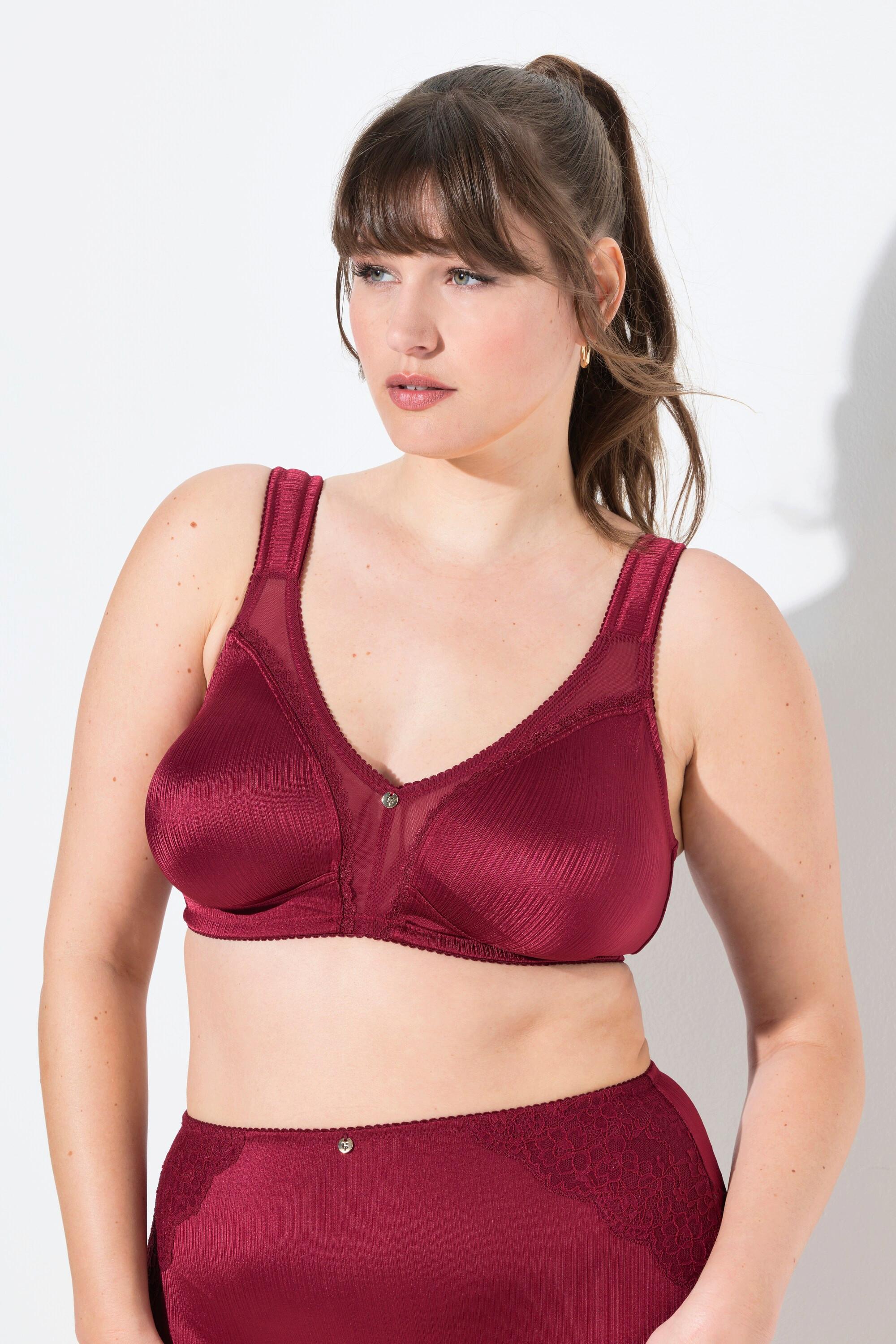 Ulla Popken Minimizer-BH, Satin, Spitze, ohne Bügel, Cup C - F