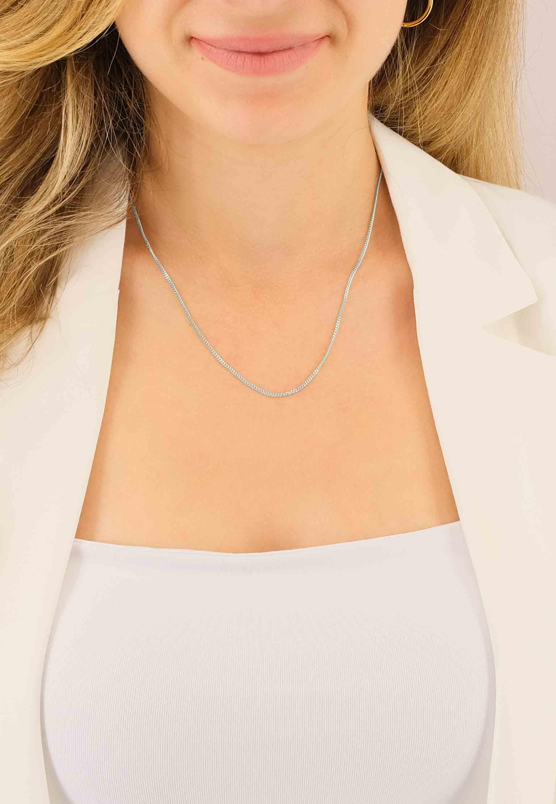 MUAU Schmuck Collier Panzer Weissgold 750, 1.6mm, 42cm