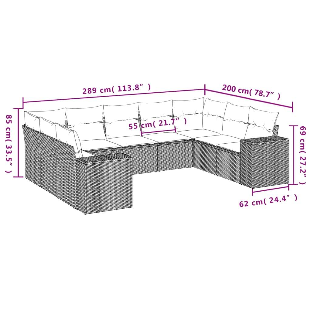 VidaXL Garten sofagarnitur poly-rattan