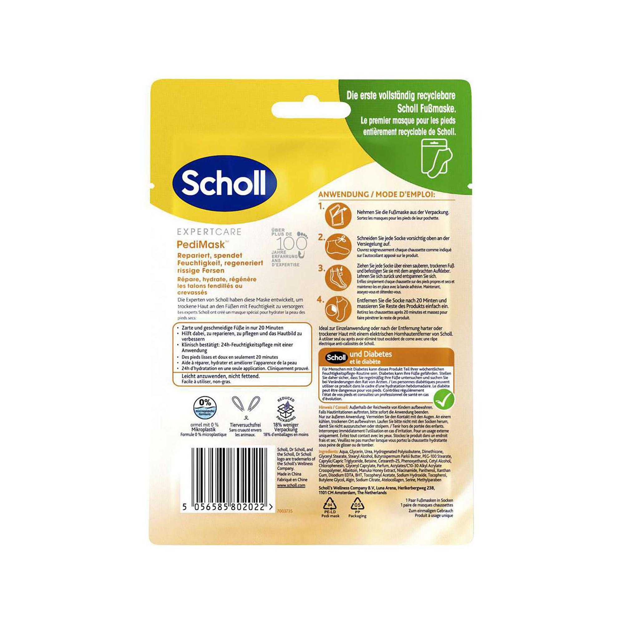Scholl Scholl Fussmaske Manuka-Honig Fussmaske Manuka-Honig (Socke) ExpertCare Repariert, spendet Feuchtigkeit, regeneriert