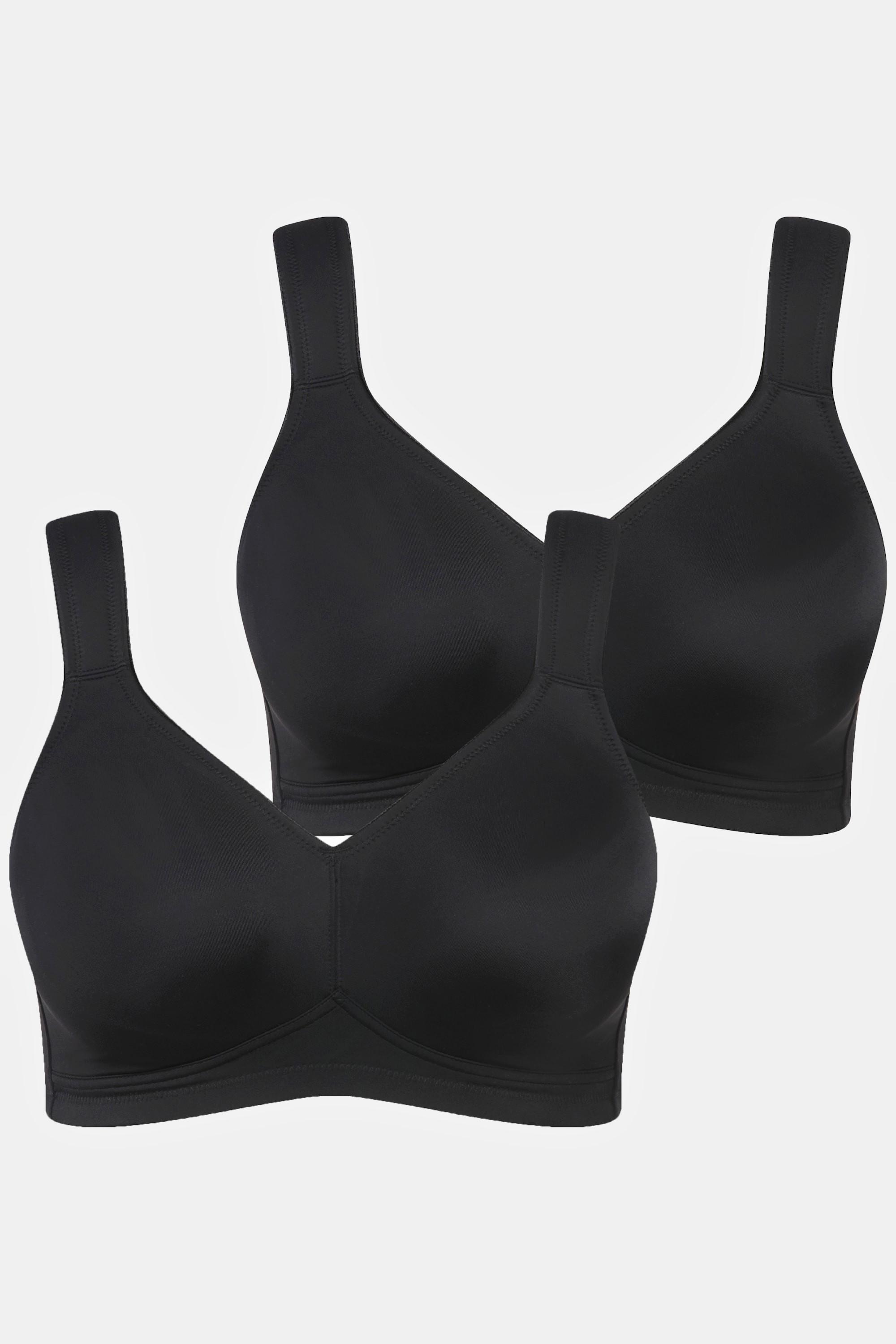 Ulla Popken Mikrofaser-BH, 2er-Pack, ohne Bügel, vorgeformte Cups