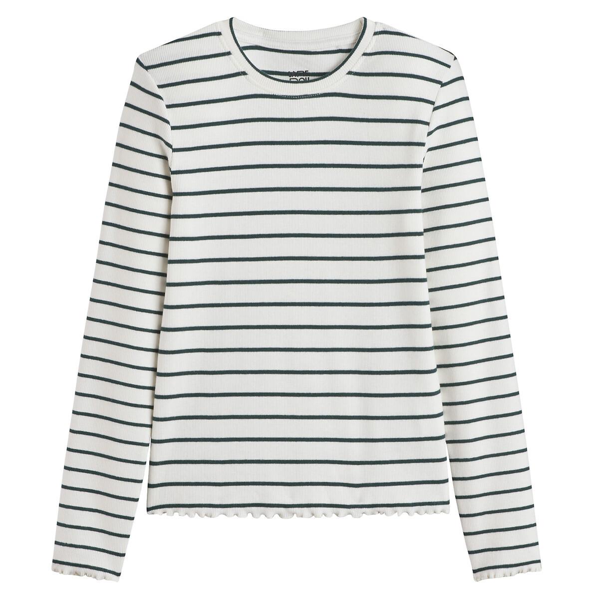 La Redoute Collections Gestreiftes Langarmshirt aus Rippjersey