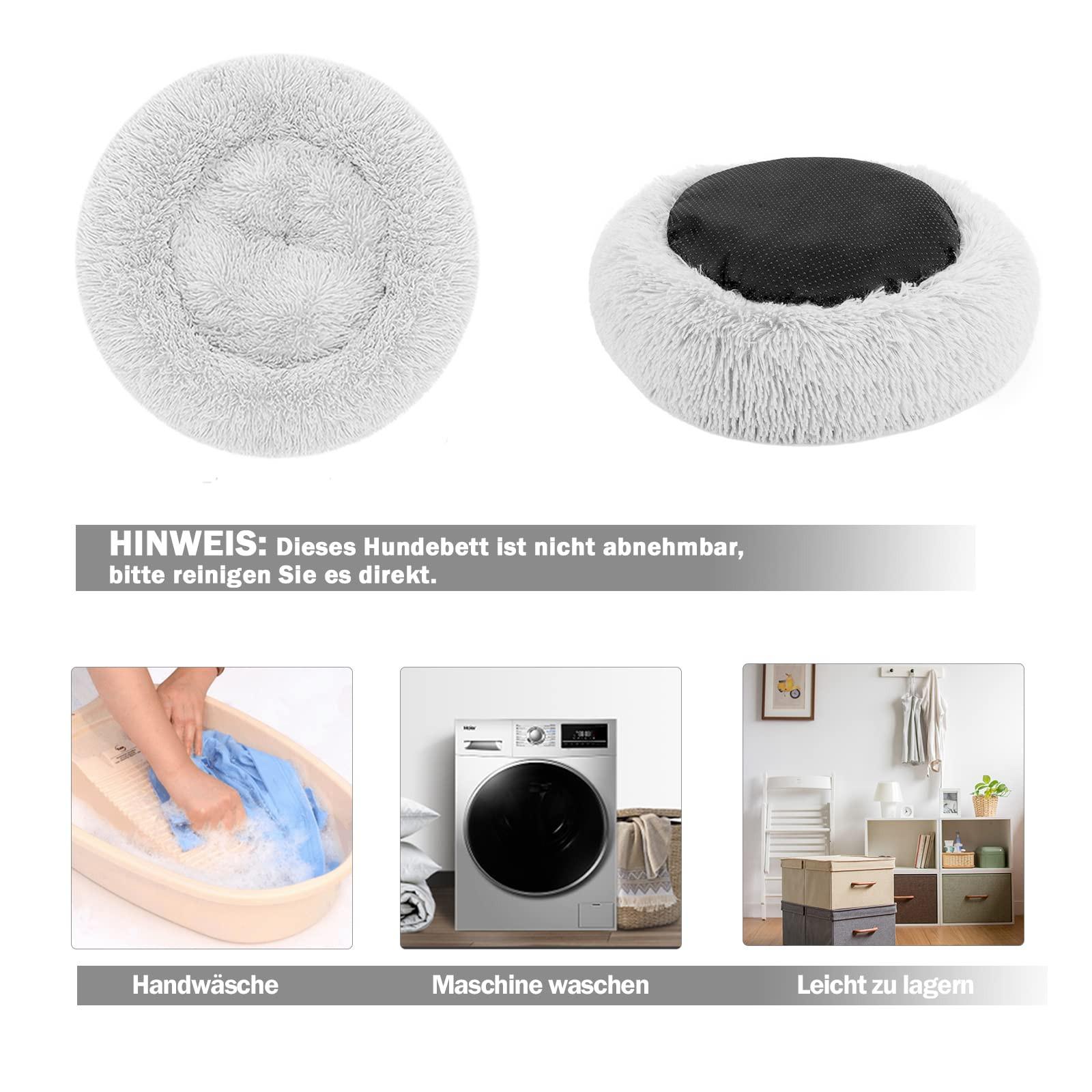Alopini Katzenbett Hundebett Flauschig Rund - Donut Kuscheliges Katzenkissen Katzenkorb Waschbar